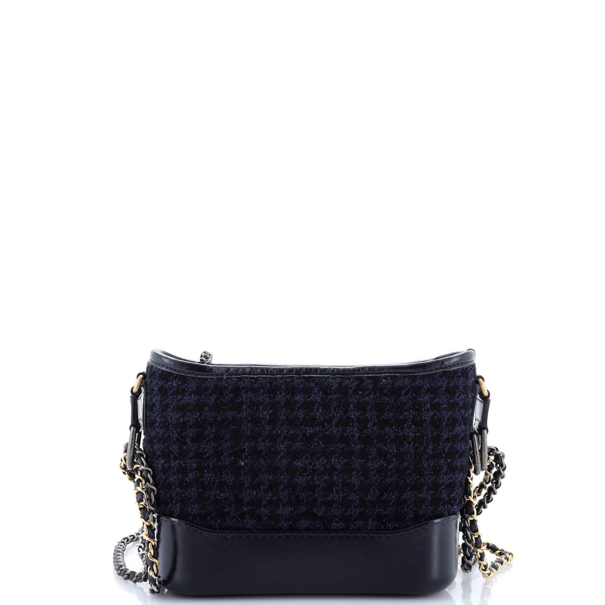 Gabrielle Logo Hobo Tweed and Calfskin Small