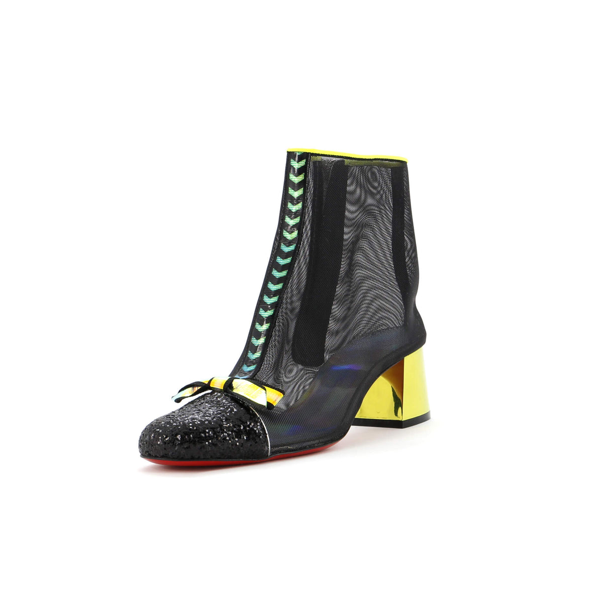 Women's Checkypoint Booties Mesh and Patent 55