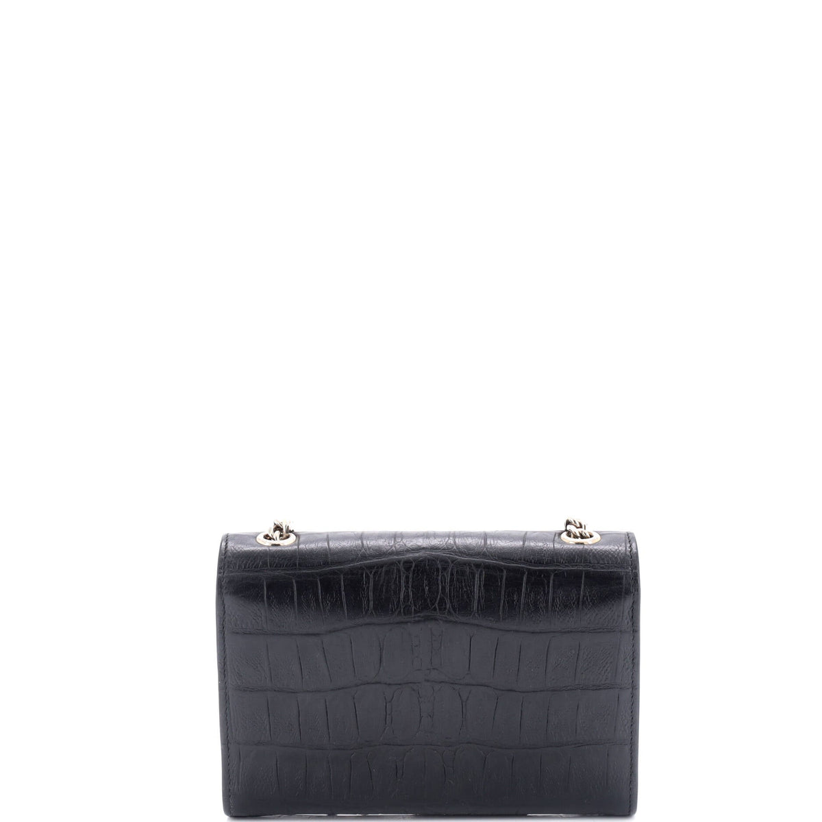 Classic Monogram Tassel Crossbody Bag Crocodile Embossed Leather Small