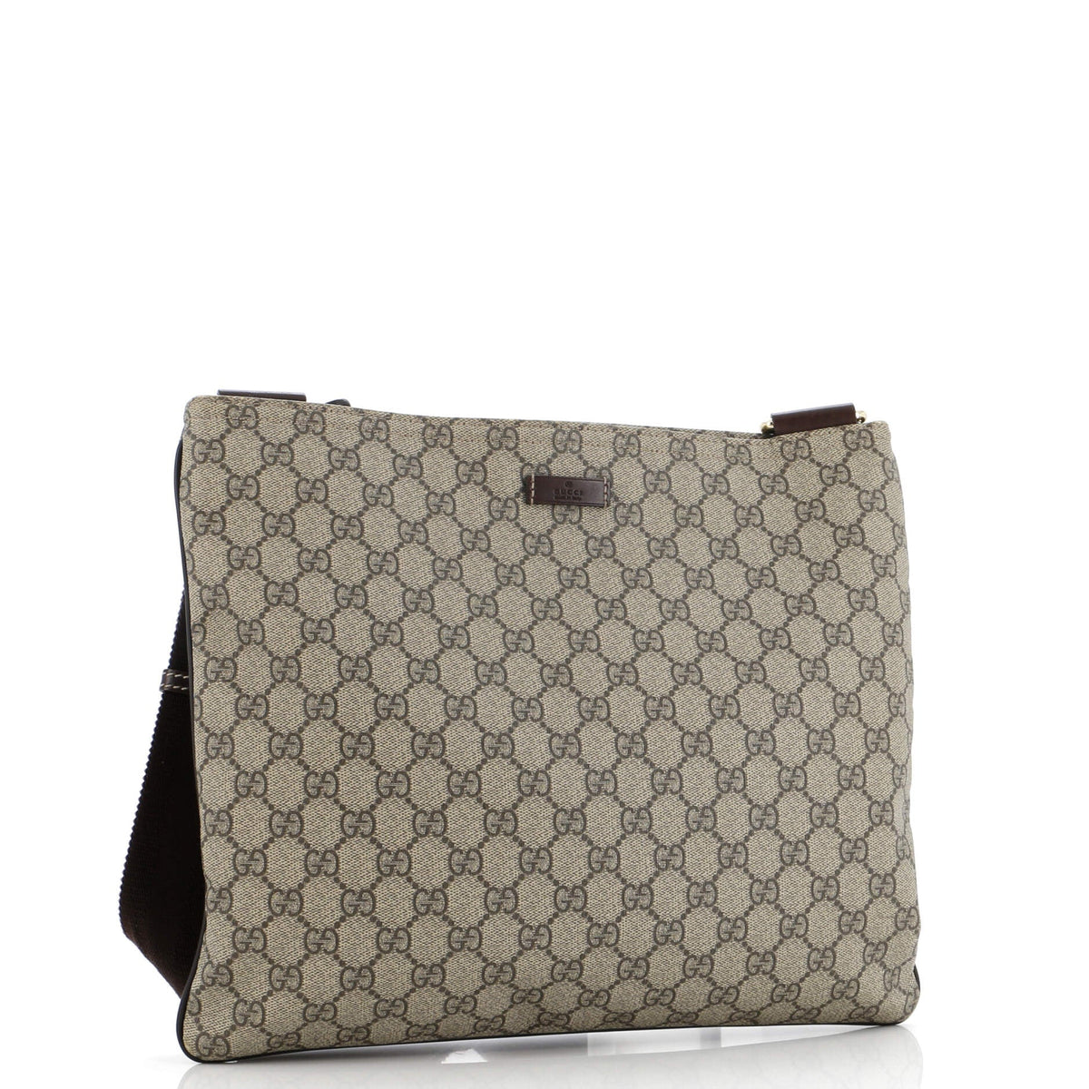 Zip Top Messenger Bag GG Coated Canvas Large