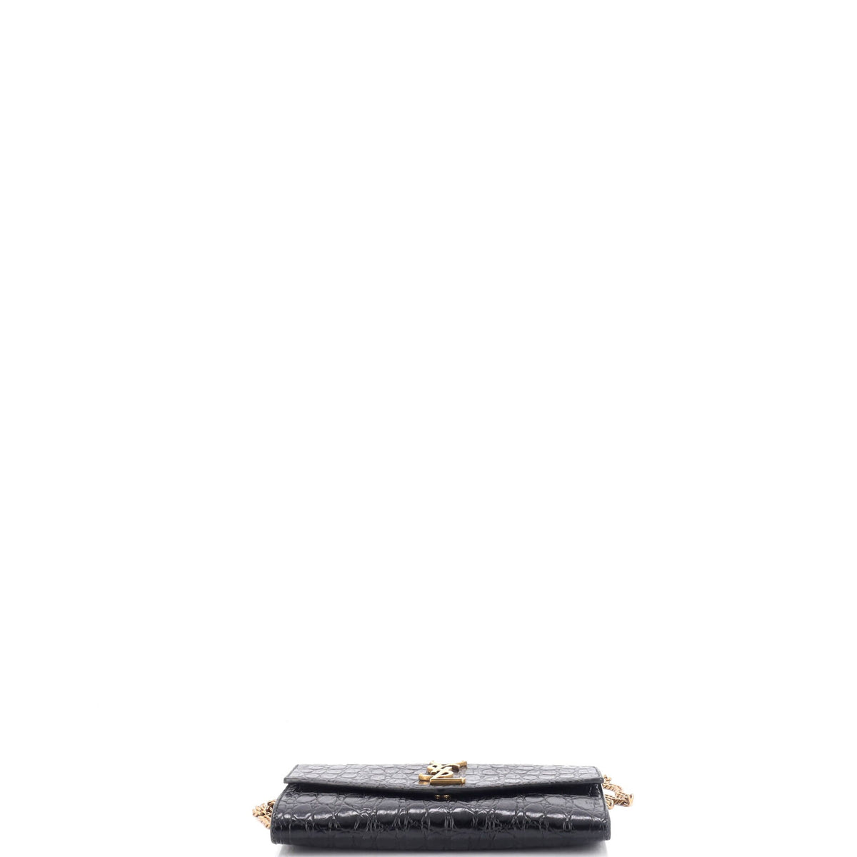 Uptown Chain Wallet Crocodile Embossed Leather