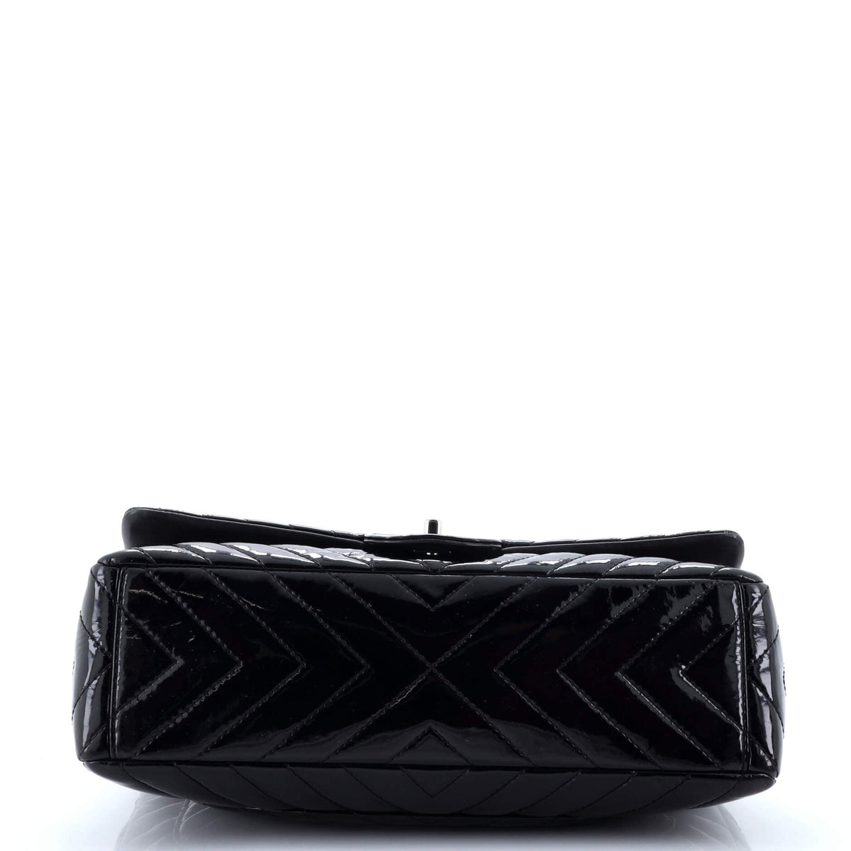 Classic Single Flap Bag Chevron Patent Maxi