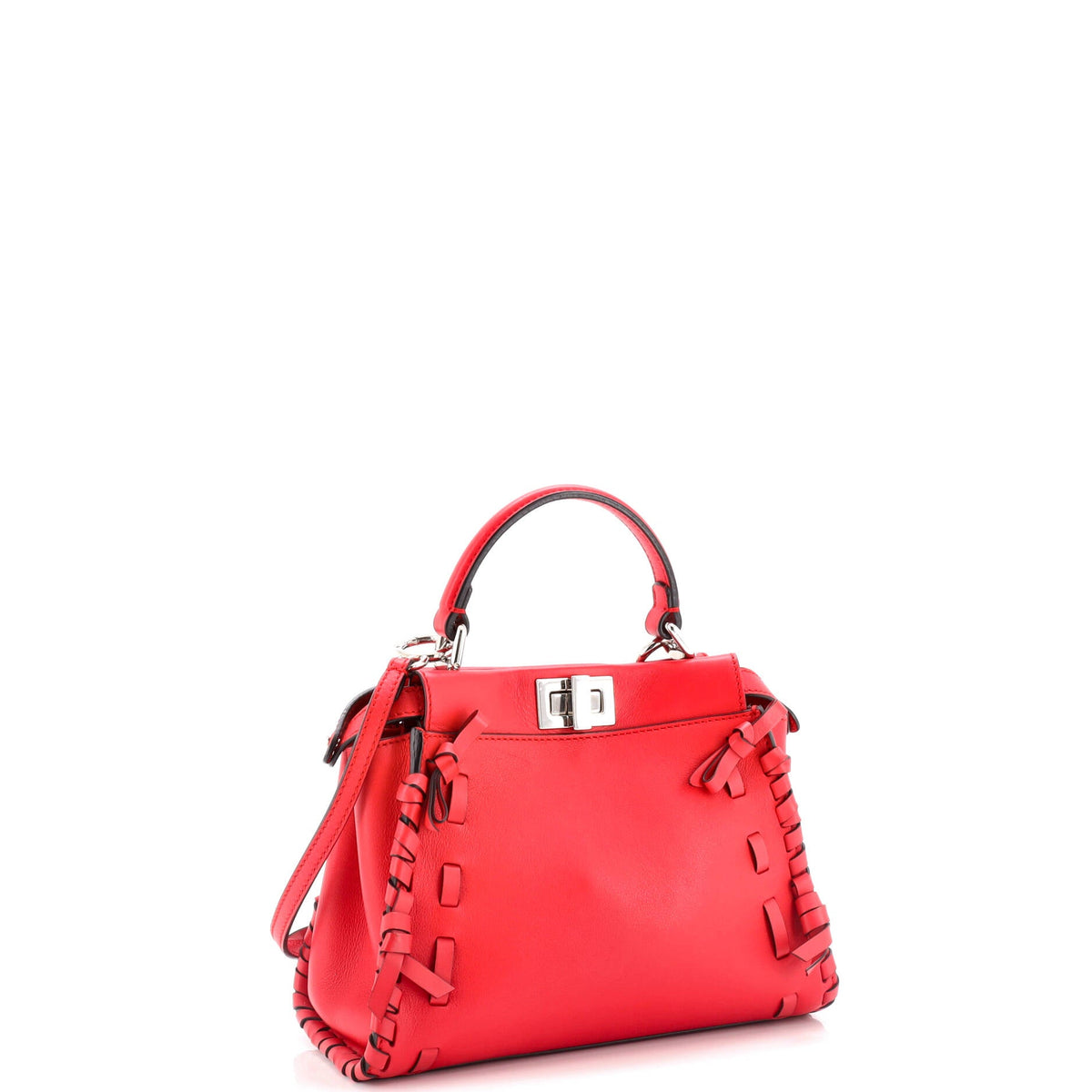 Bow Peekaboo Bag Whipstitch Leather Mini