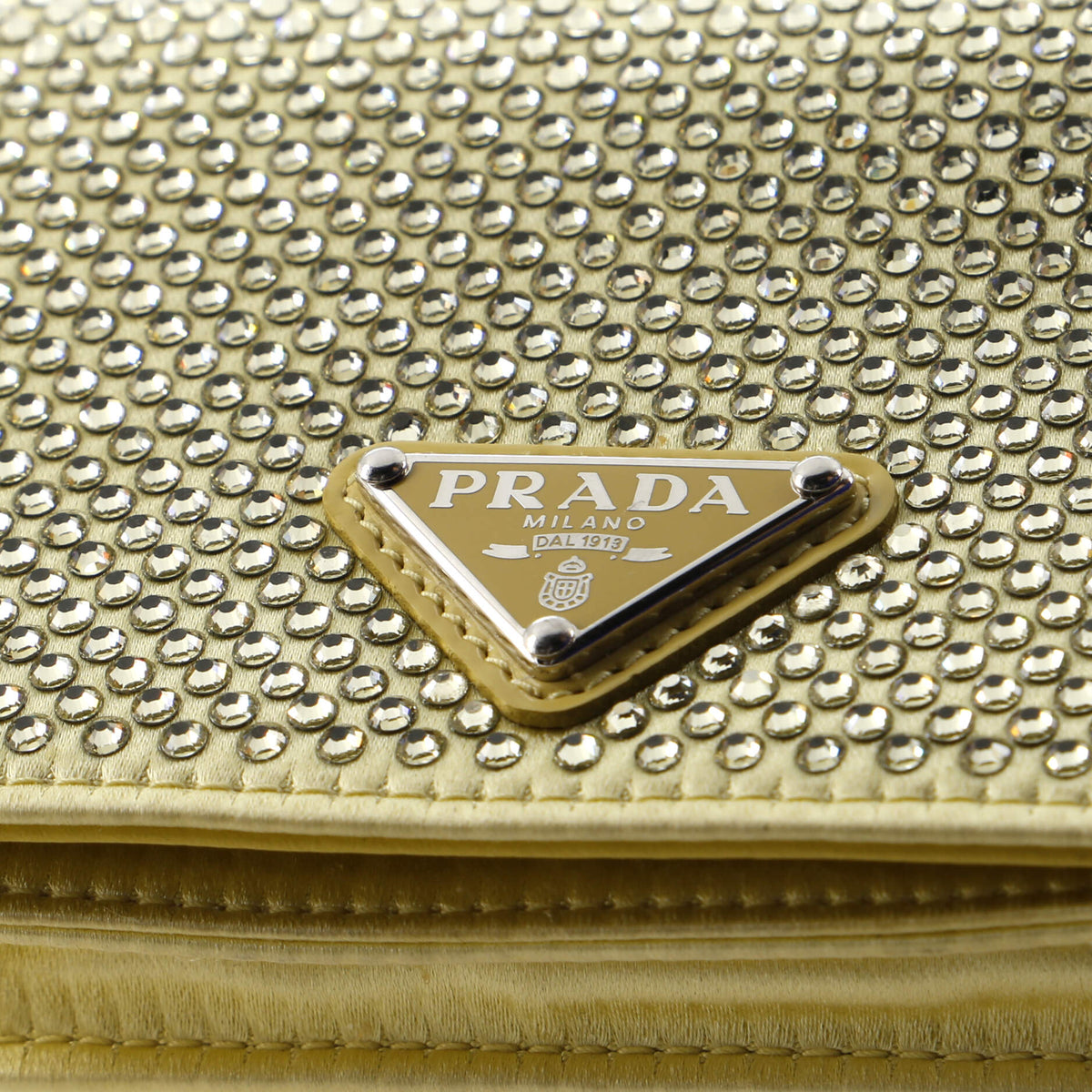 Flap Card Holder with Chain Satin with Crystals