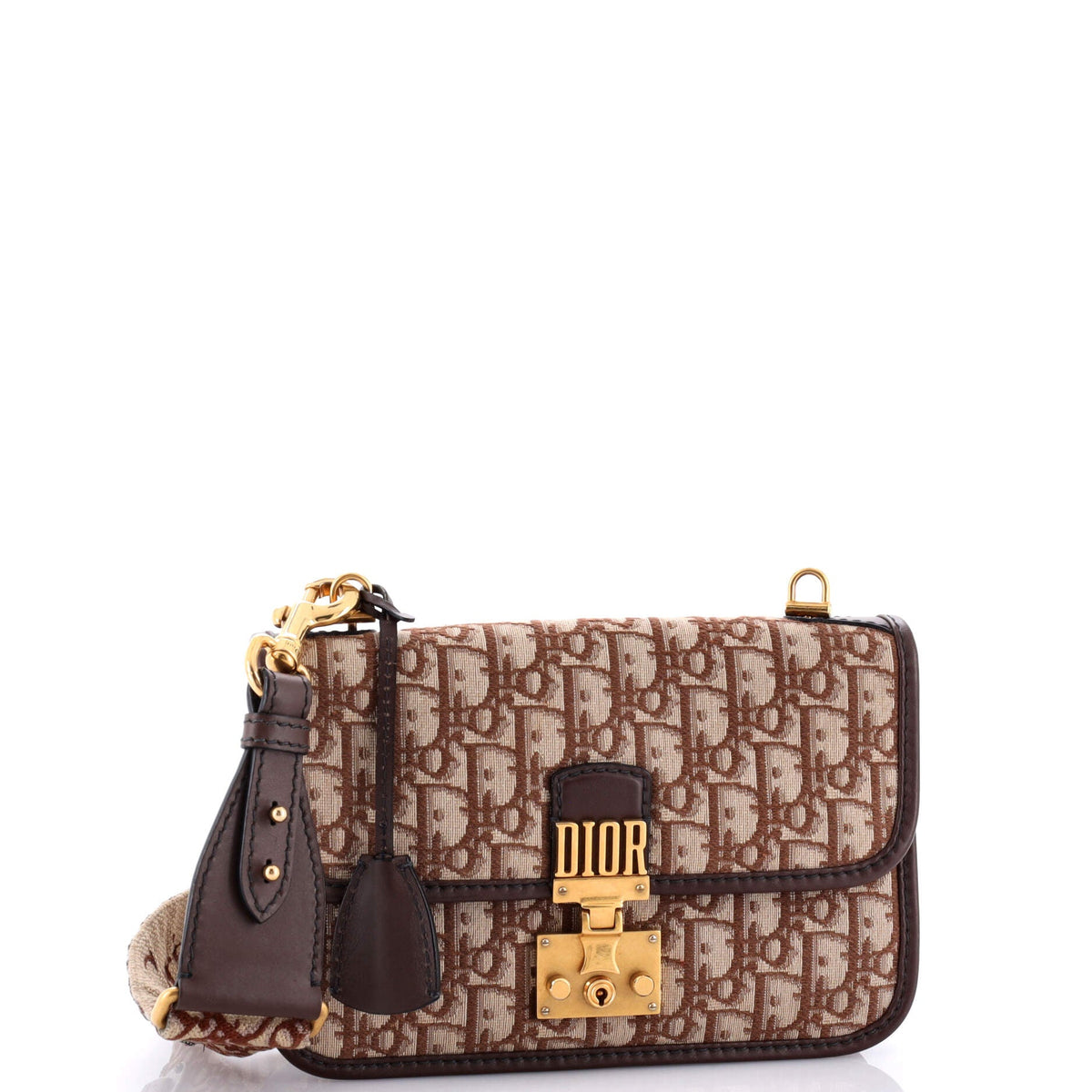 Dioraddict Flap Bag with Strap Oblique Canvas Medium