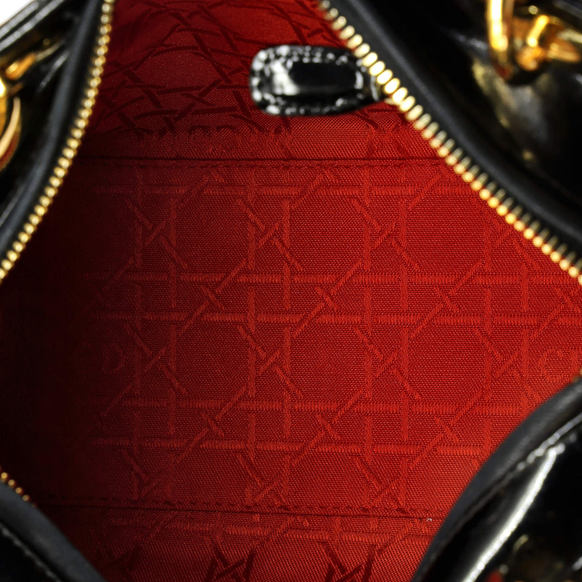 Vintage Lady Dior Bag Cannage Quilt Patent Medium