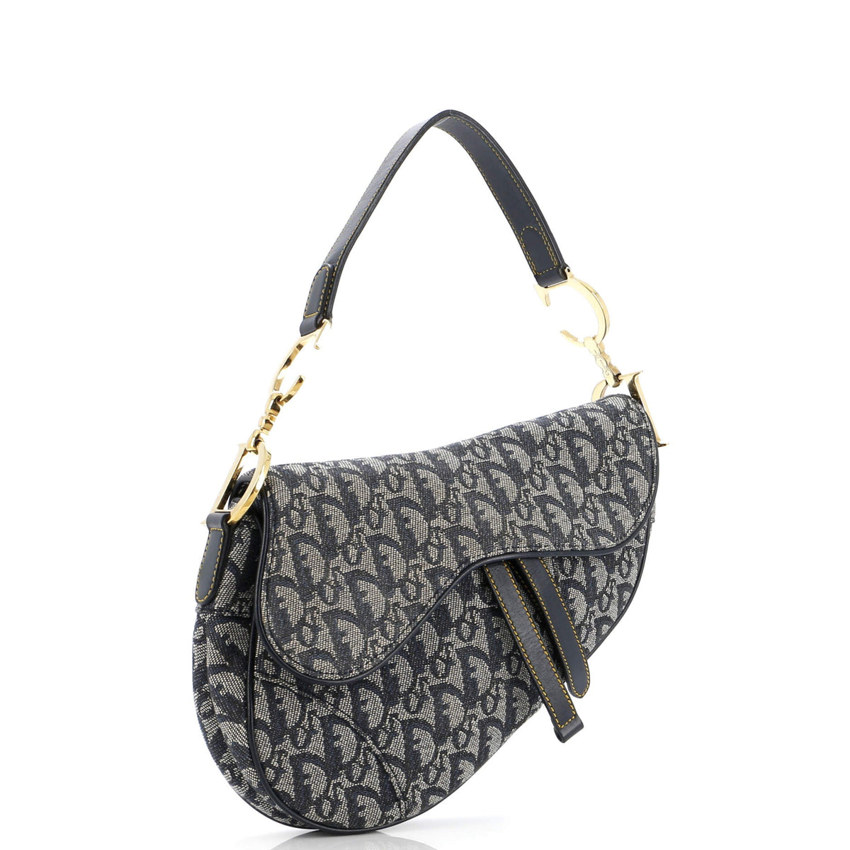 Vintage Saddle Bag Diorissimo Canvas Medium