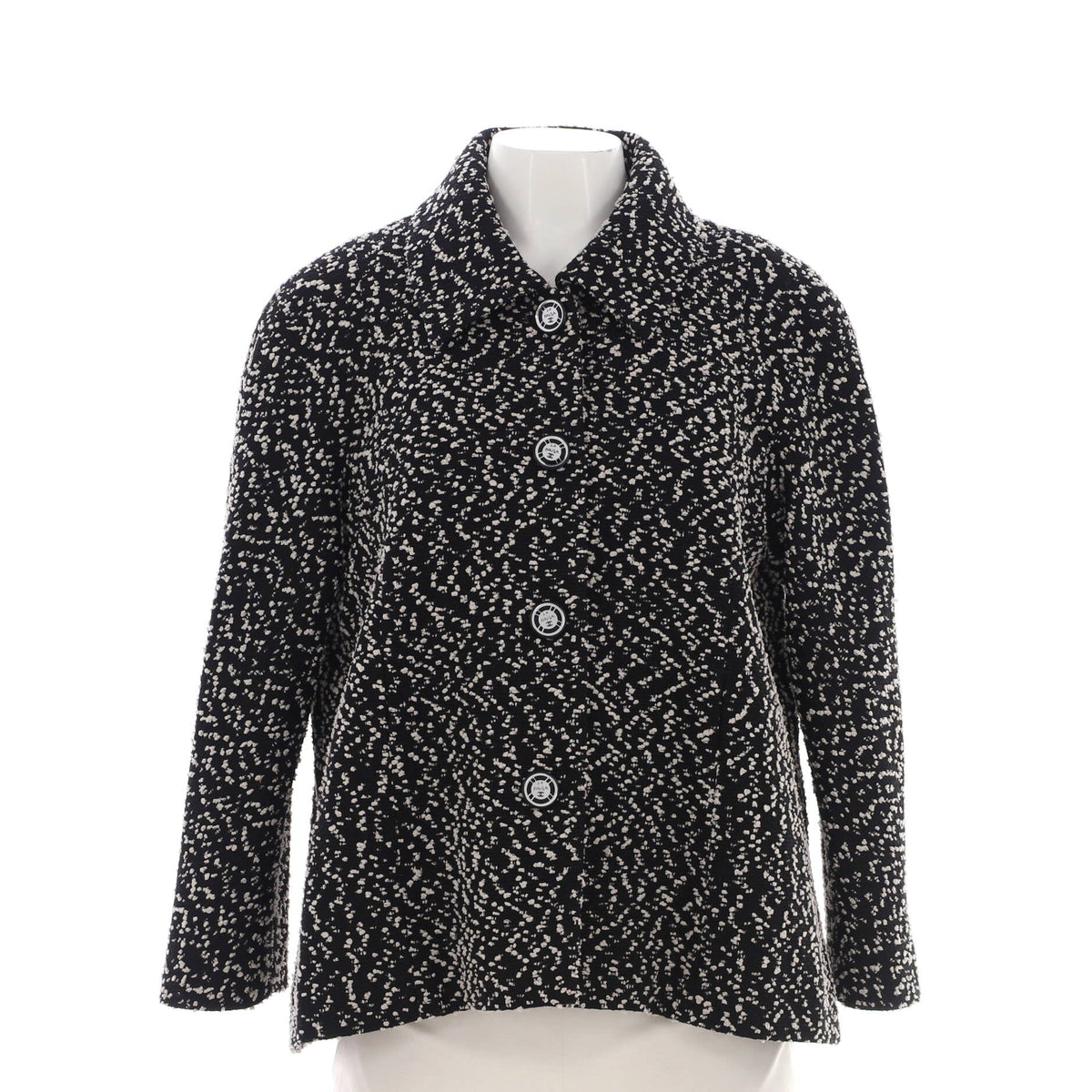 Women's La Pausa Belted Button Up Jacket Tweed Blend