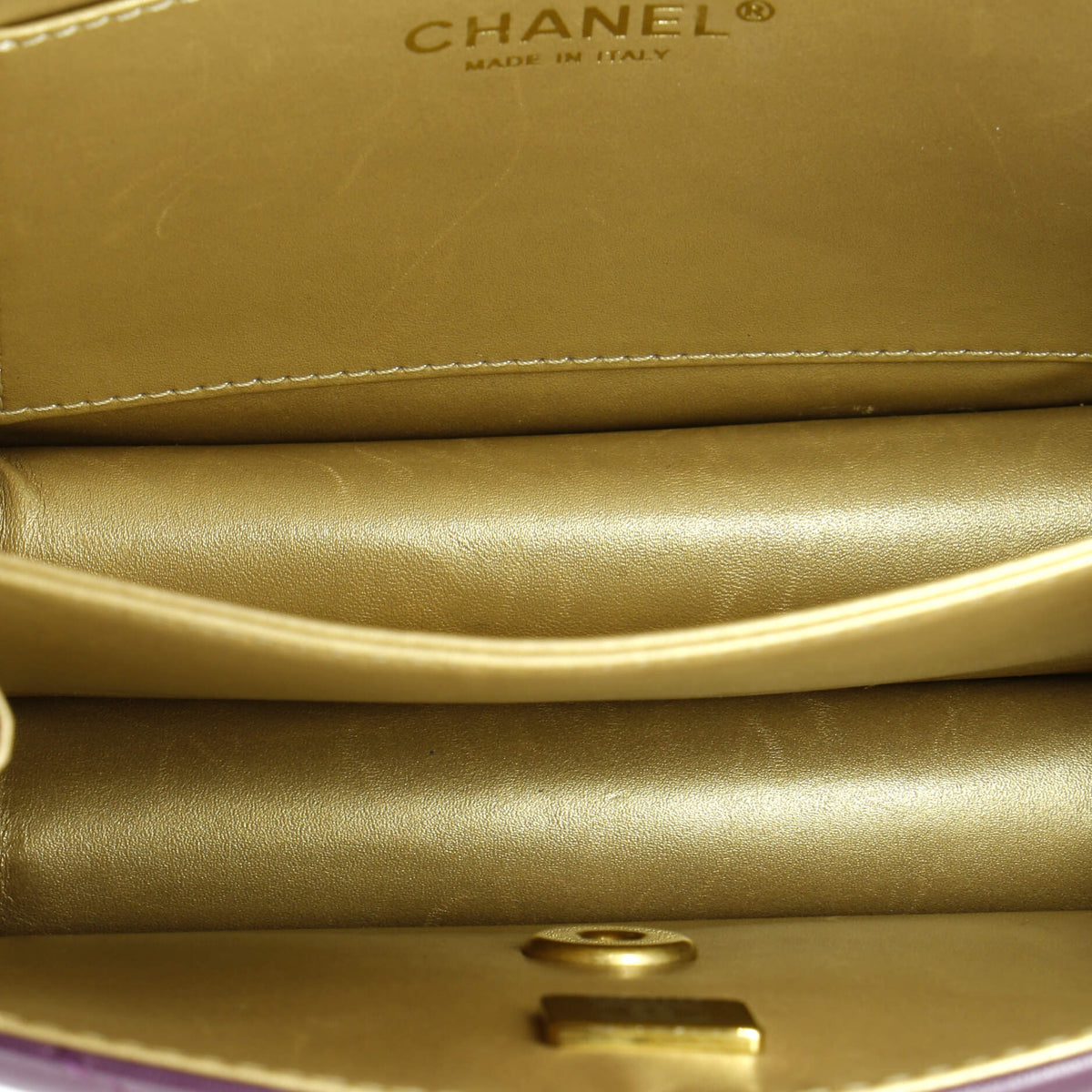 Resin CC Flap Bag Quilted Calfskin Mini