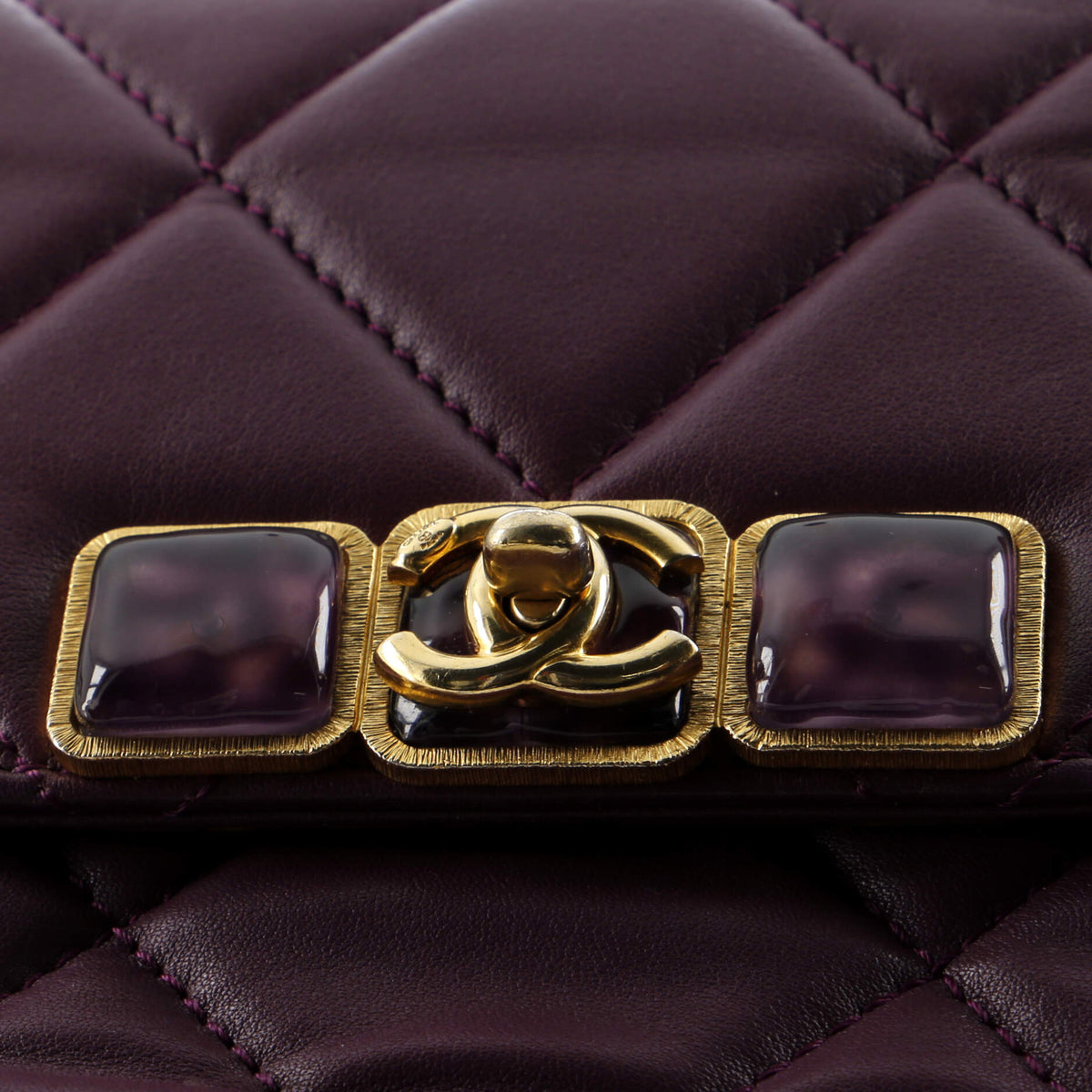 Resin CC Flap Bag Quilted Calfskin Mini