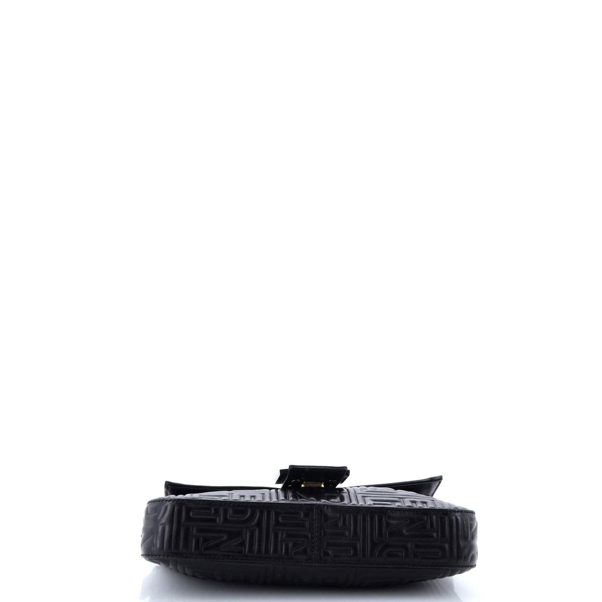 Baguette Bag Logo Embossed Leather Small