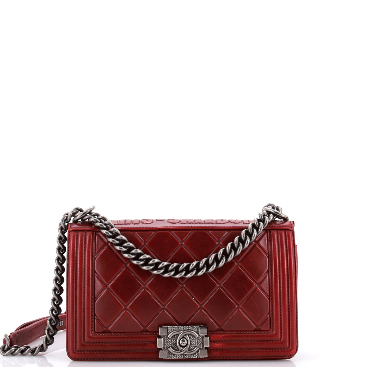 Paris-Salzburg Boy Flap Bag Embossed Calfskin Old Medium
