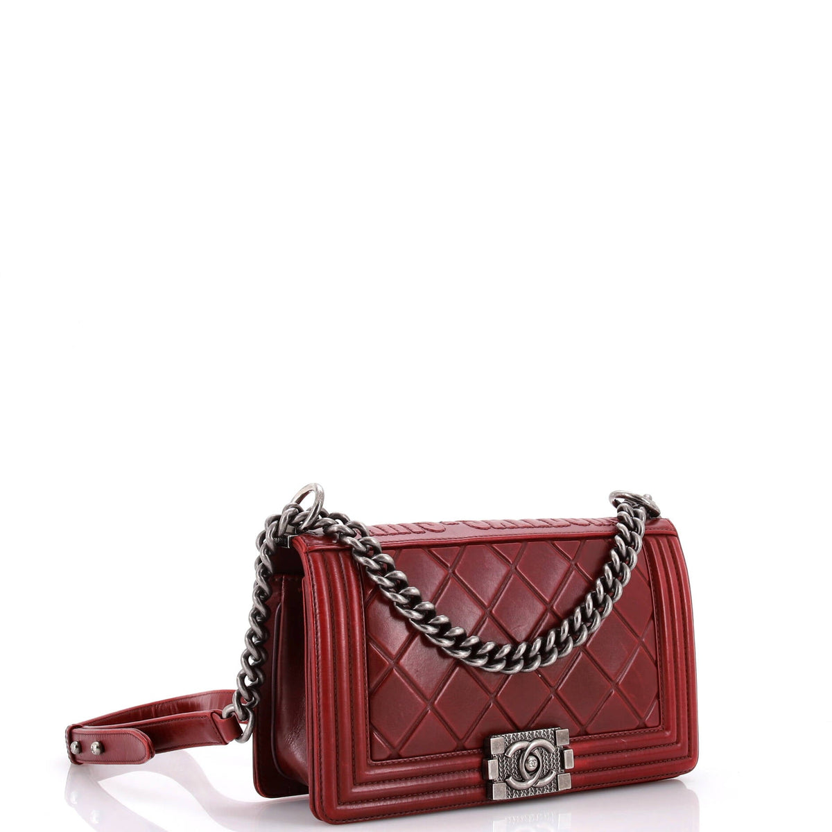 Paris-Salzburg Boy Flap Bag Embossed Calfskin Old Medium
