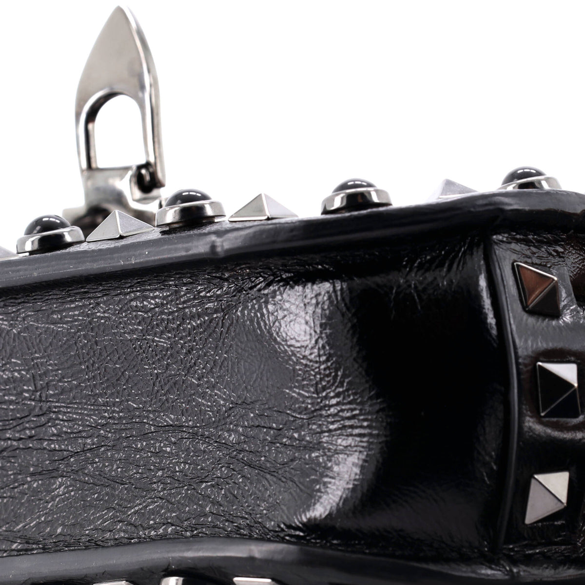 Rolling Rockstud Crossbody Bag Leather with Cabochons Small