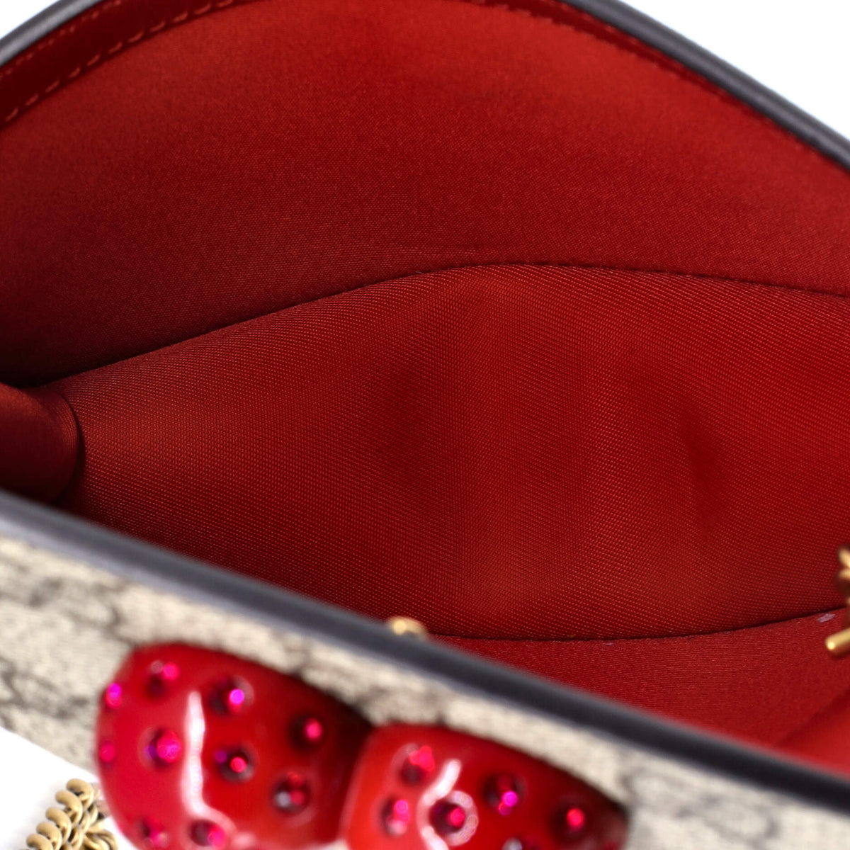 Cherries Wallet on Chain GG Coated Canvas Mini