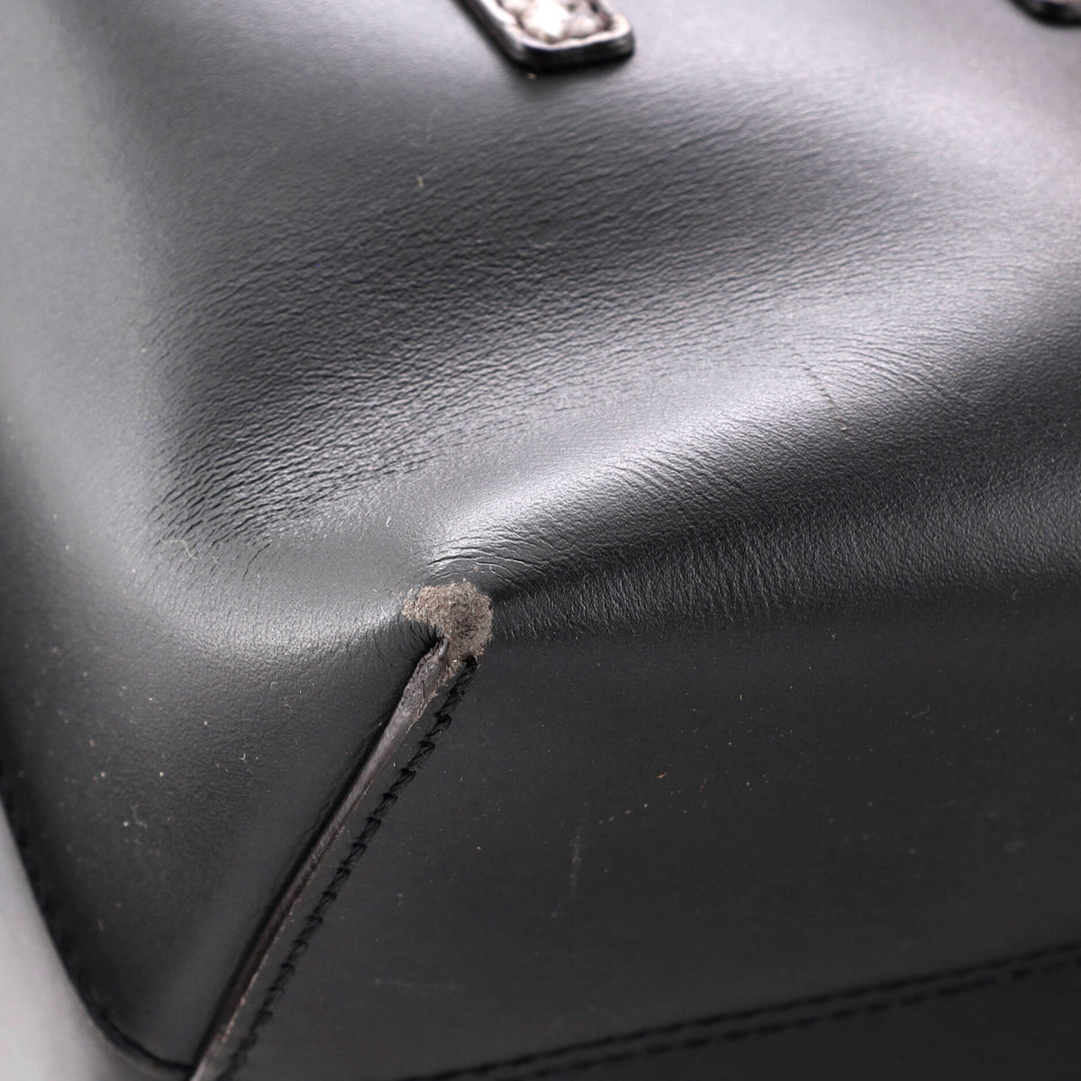 Logo By The Way Satchel Leather with Snakeskin Small