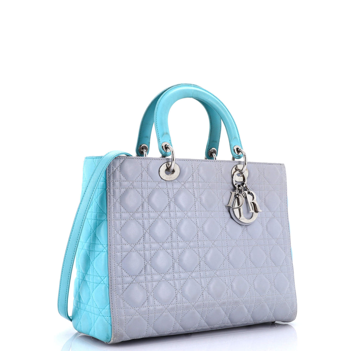 Bicolor Lady Dior Bag Cannage Quilt Lambskin Large