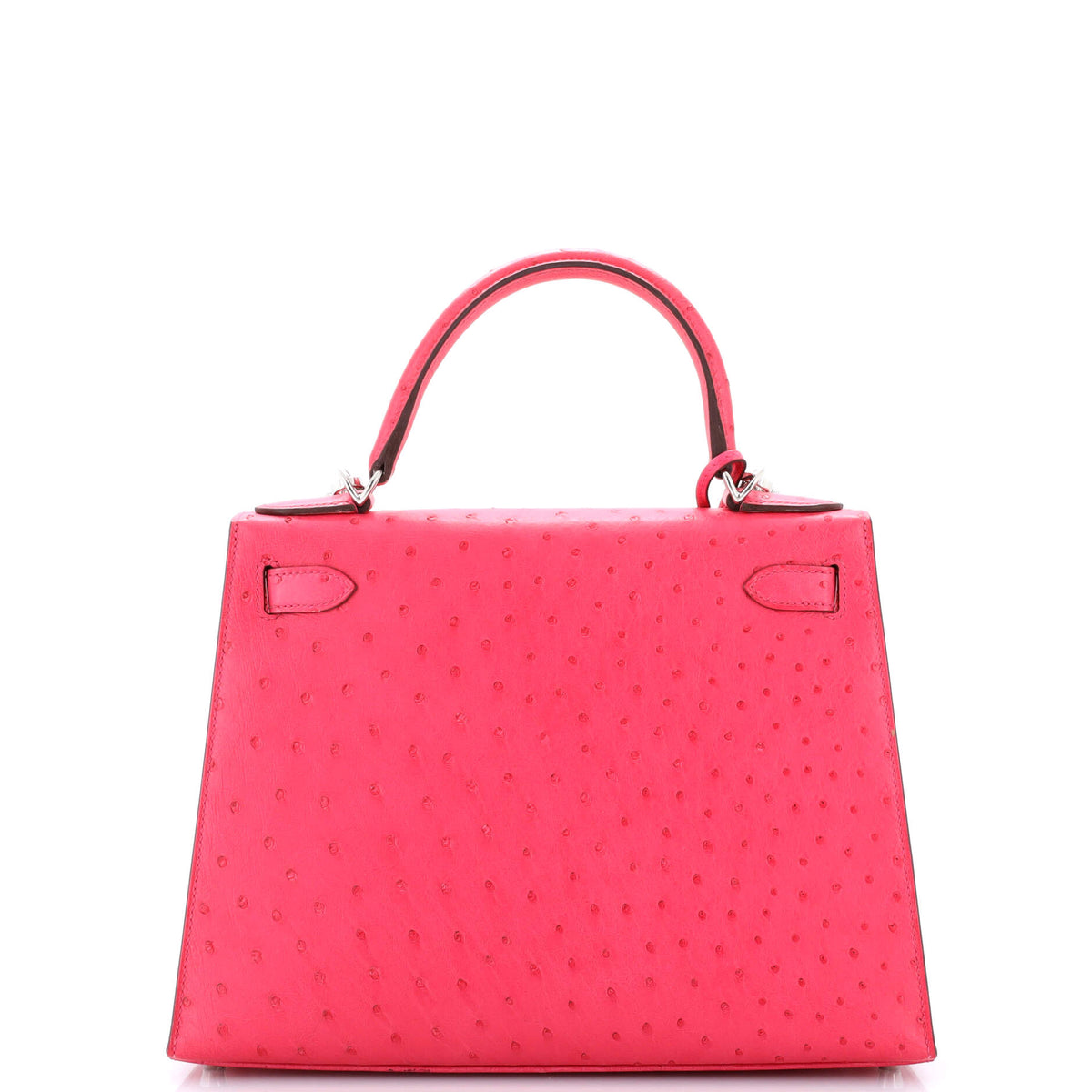 Kelly Handbag Rose Tyrien Ostrich with Palladium Hardware 28