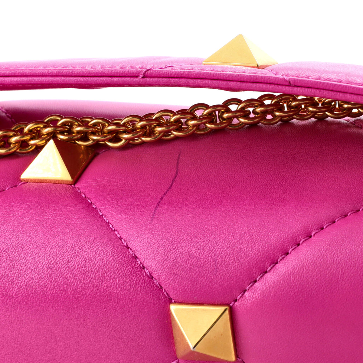 Roman Stud Flap Bag Quilted Leather Large