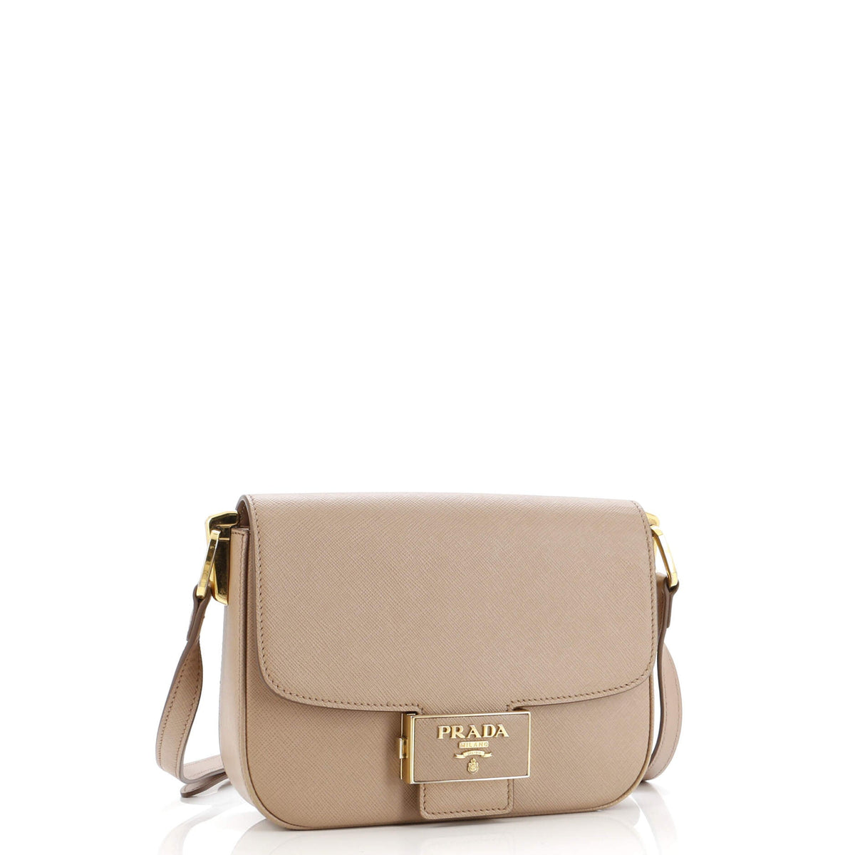 Embleme Flap Bag Saffiano Leather Small