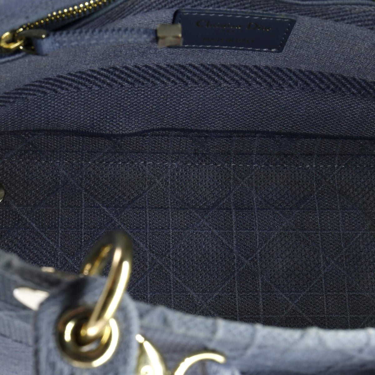 Lady D-Lite Bag Cannage Embroidered Canvas Medium