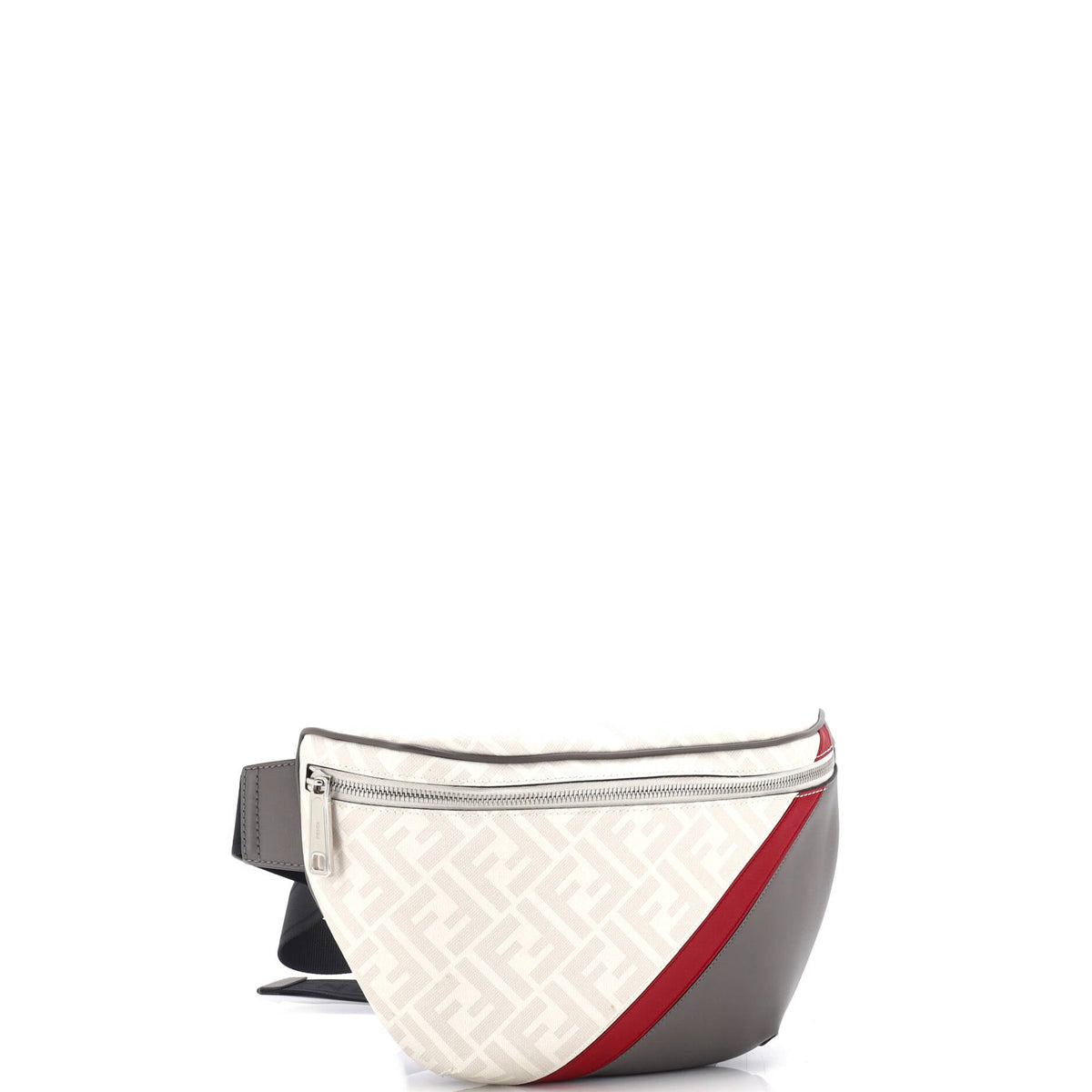 Zip Belt Bag Zucca Coated Canvas and Leather