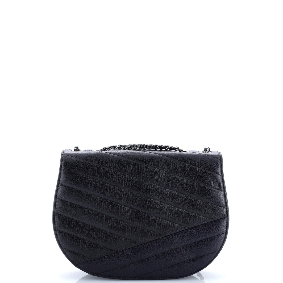 Gabrielle Saddle Crossbody Bag Chevron Goatskin Small