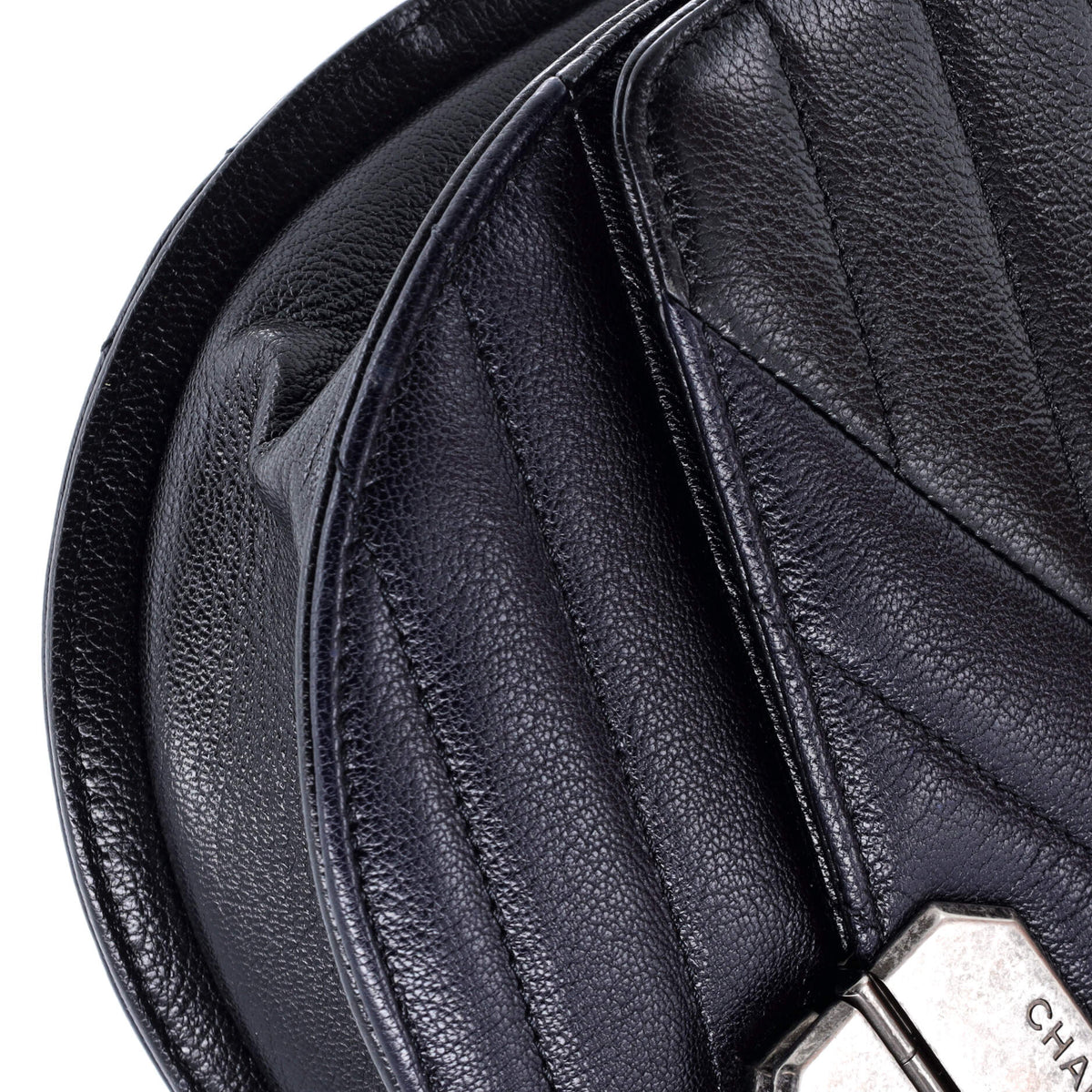 Gabrielle Saddle Crossbody Bag Chevron Goatskin Small