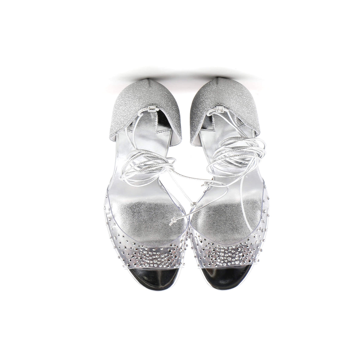 Women's Degratina Frou Heeled Sandals Glitter Leather with PVC 120