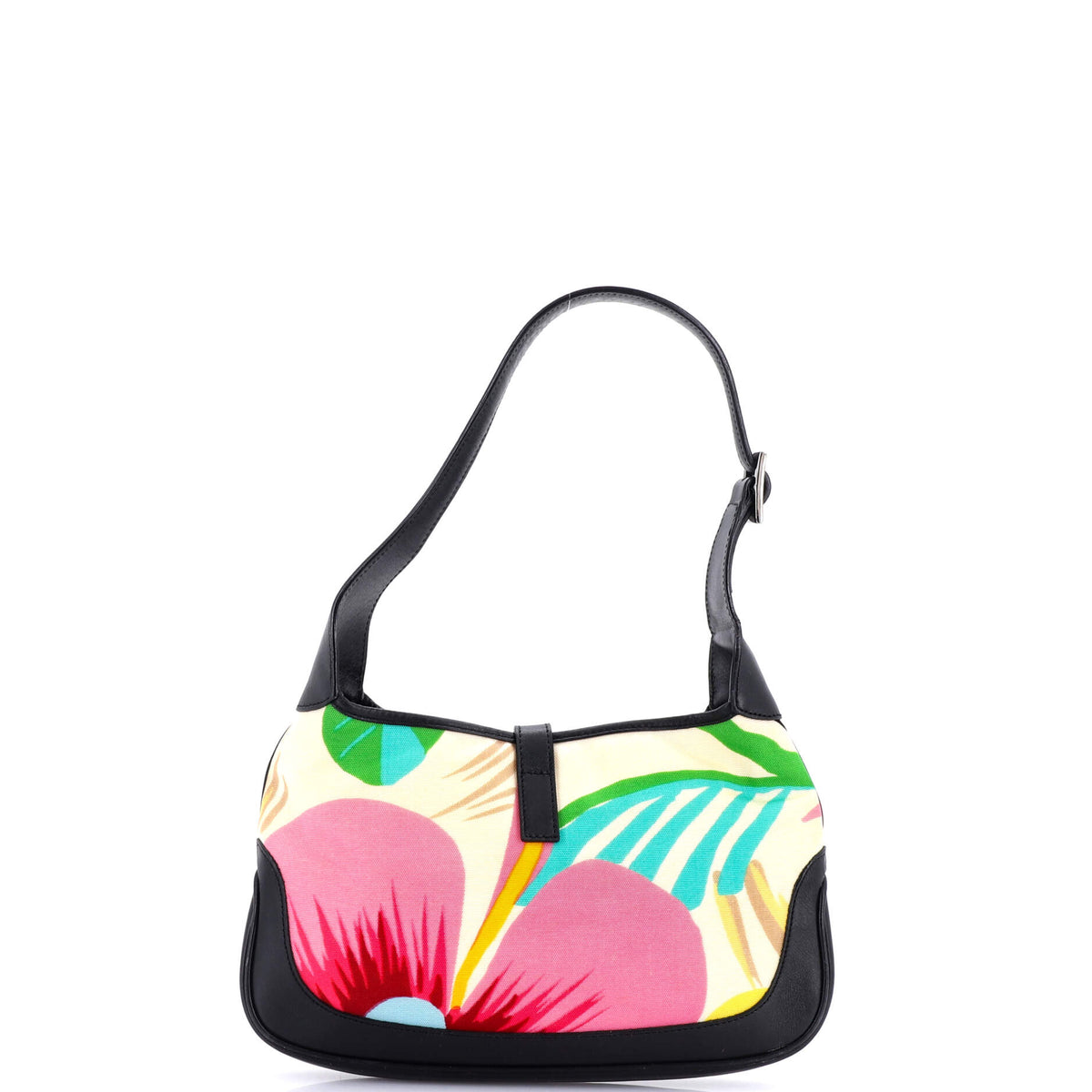 Jackie Hobo Flora Canvas with Leather Medium