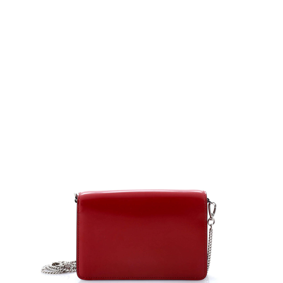 Maxi Triangle Logo Chain Flap Bag Brushed Leather Small
