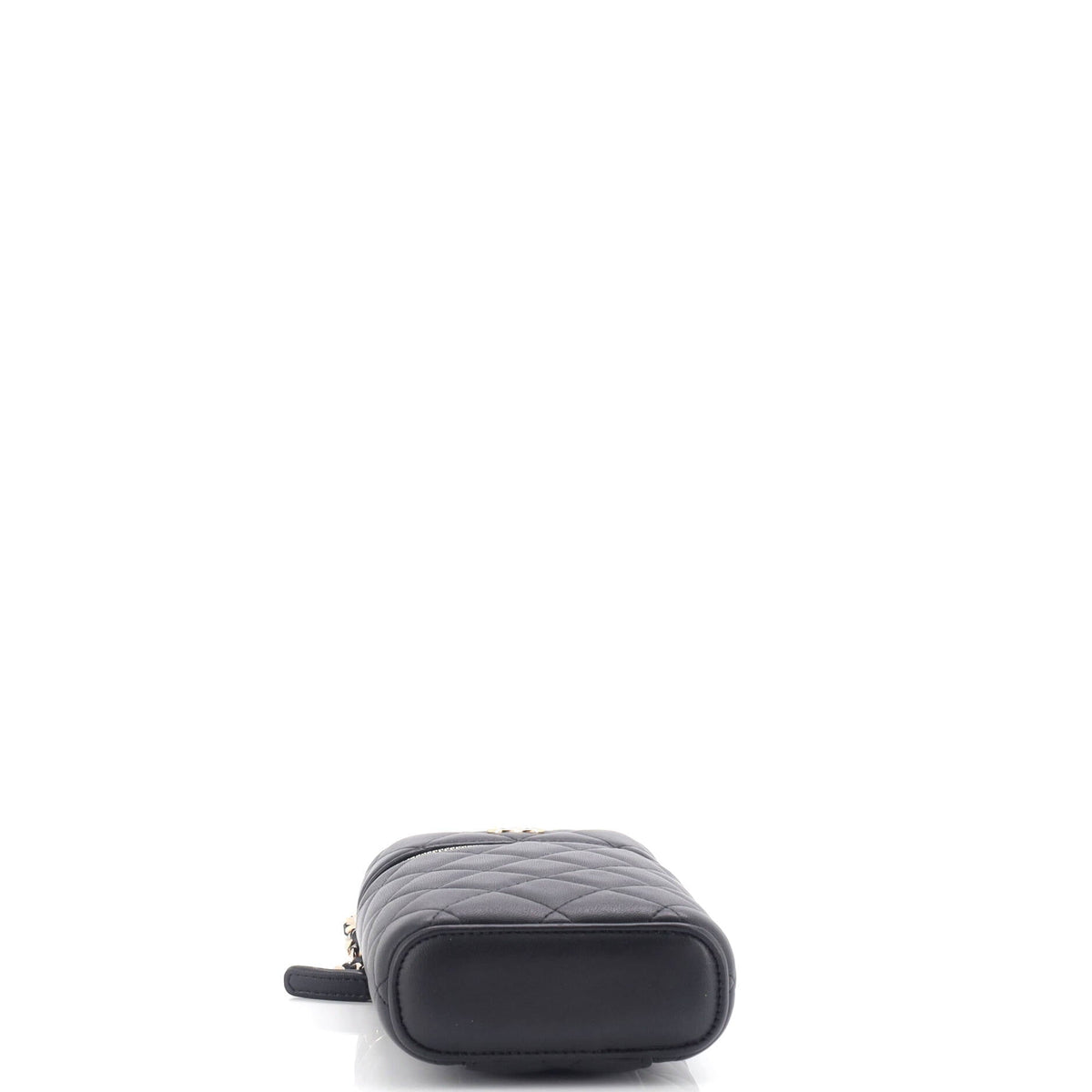 Classic Vanity Top Handle Phone Holder with Chain Quilted Lambskin