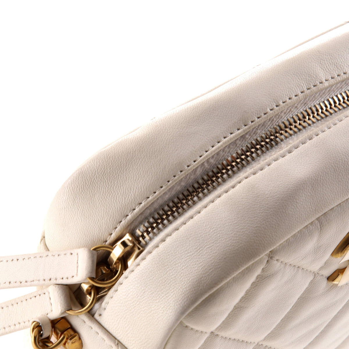 My Perfect Adjustable Chain Camera Bag Quilted Lambskin with Pearls Small