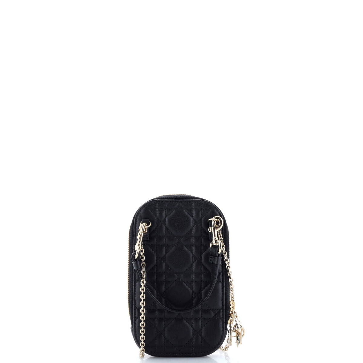 Lady Dior Phone Holder on Chain Cannage Quilt Lambskin