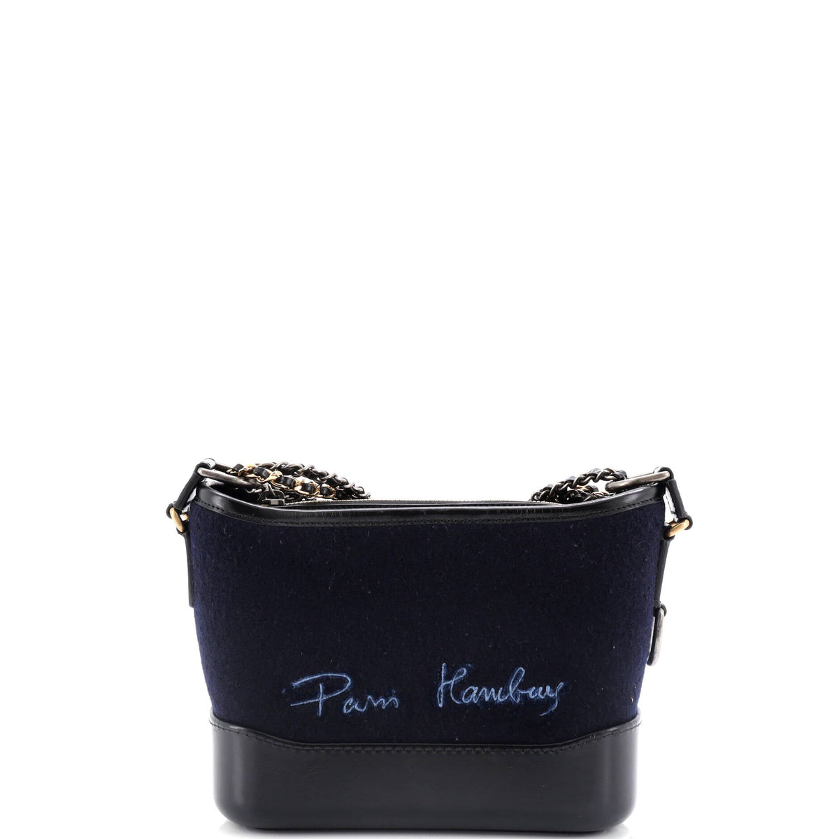 Paris-Hamburg Gabrielle Hobo Embroidered Wool and Calfskin Small