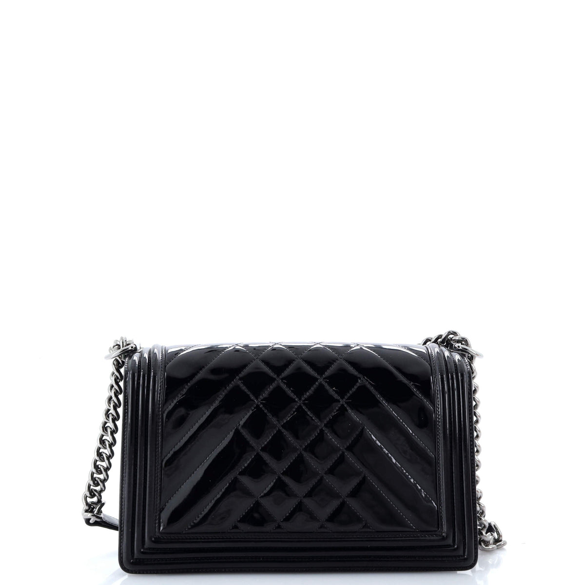 Boy Flap Bag Chevron Patent New Medium