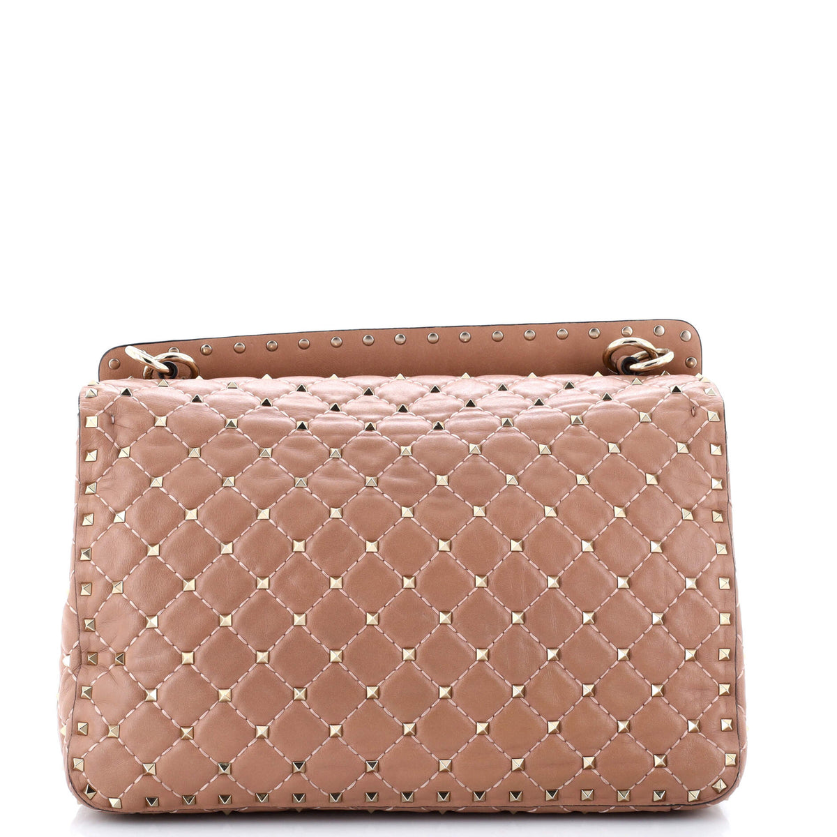 Rockstud Spike Flap Bag Quilted Leather Large