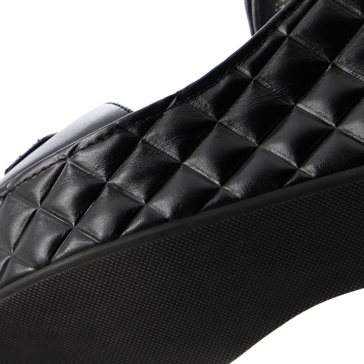 Women's Logo Velcro Strap Wedge Sandals Quilted Leather