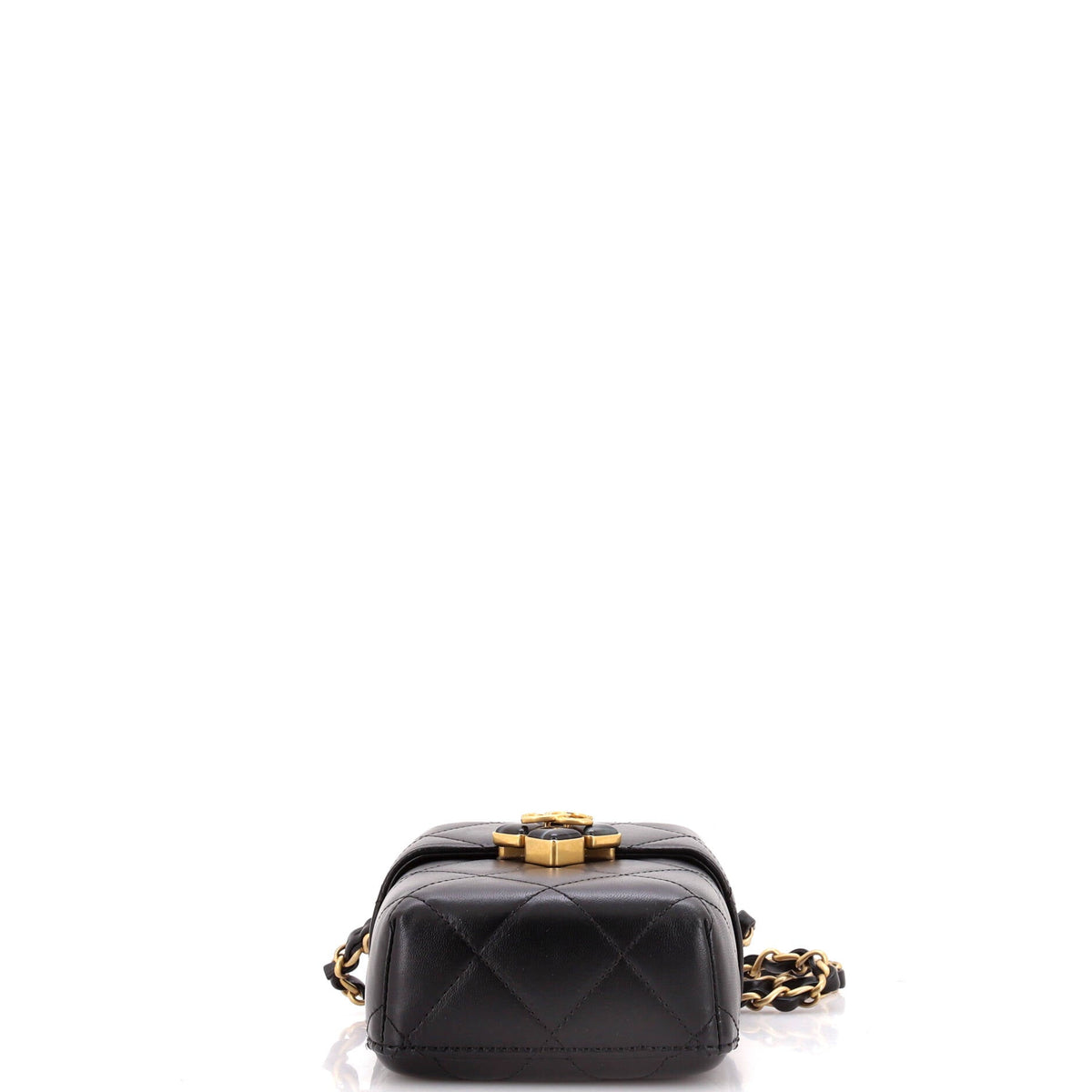 Diamond Lock CC Phone Holder Crossbody Bag Quilted Lambskin Mini