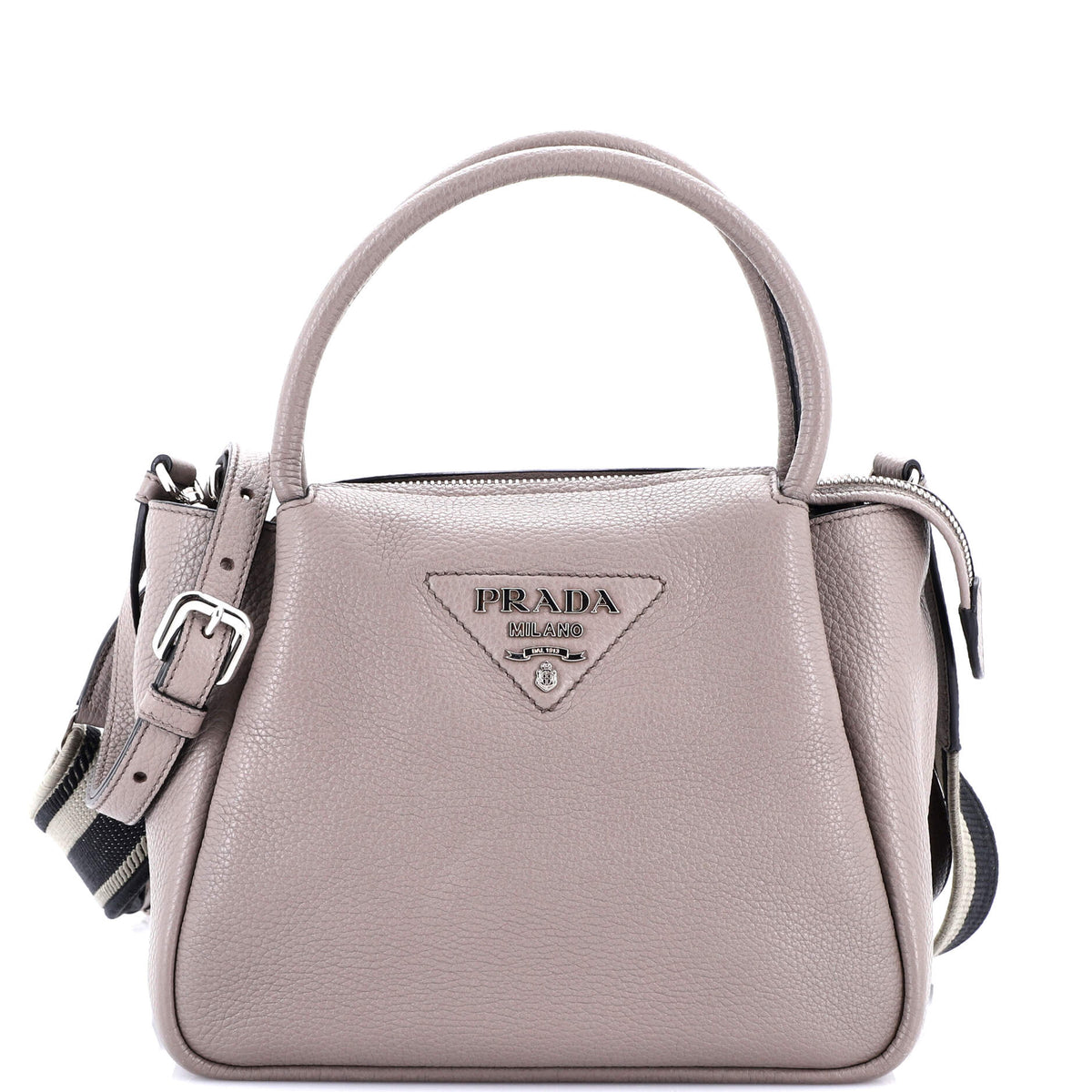 Flou Zipped Top Handle Bag Vitello Daino Small