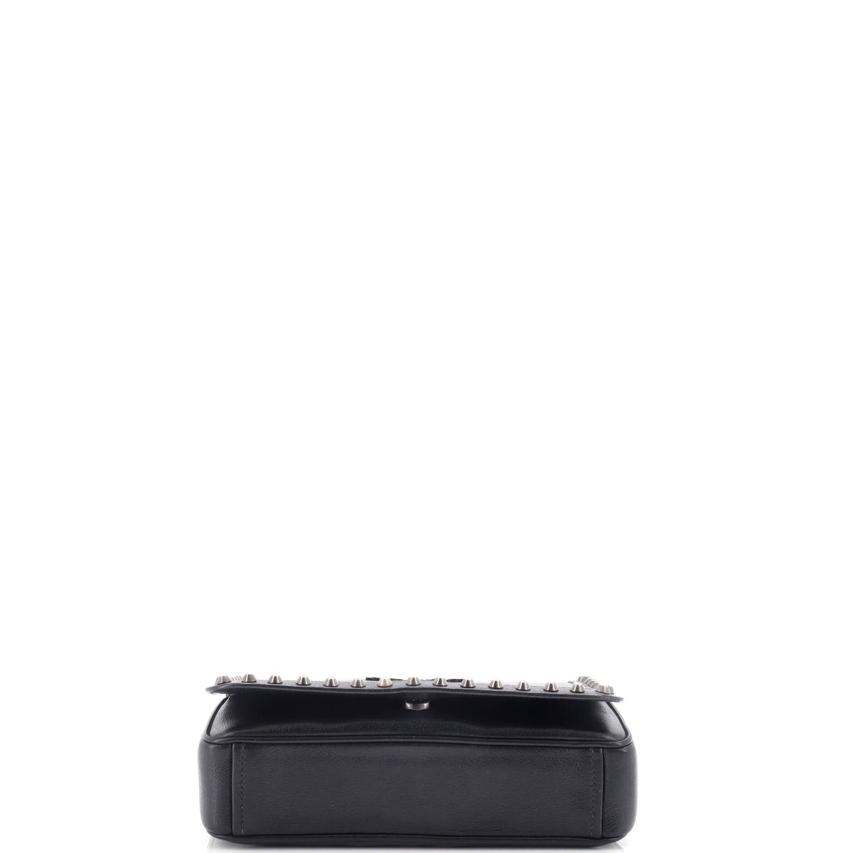 Chain Flap Bag Studded Glazed Calfskin Medium