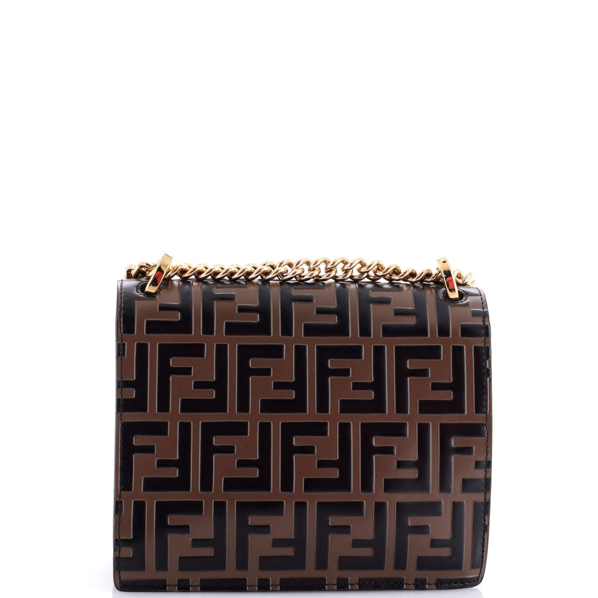 Kan U Shoulder Bag Zucca Embossed Leather Small