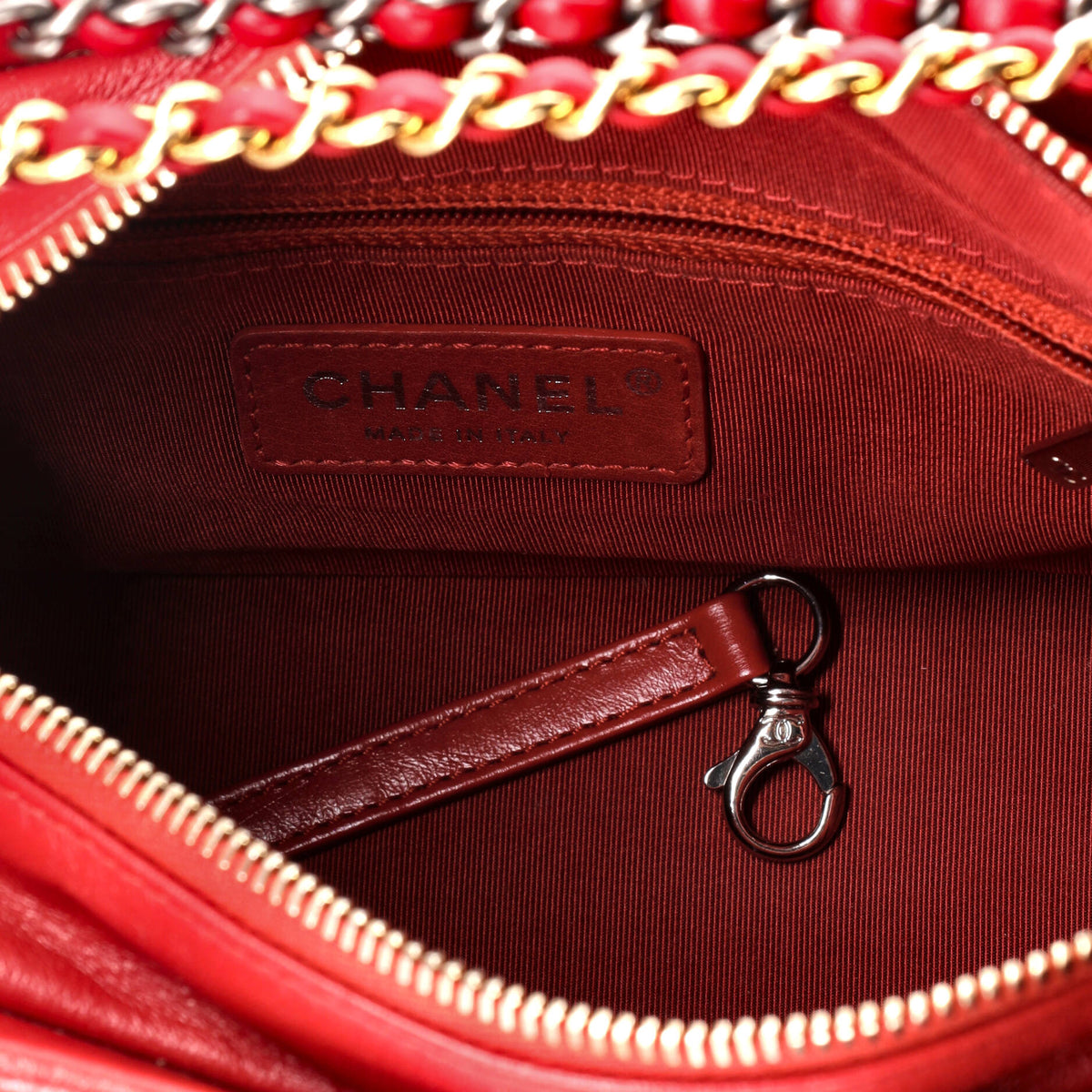 Gabrielle Hobo Chevron Aged Calfskin Small