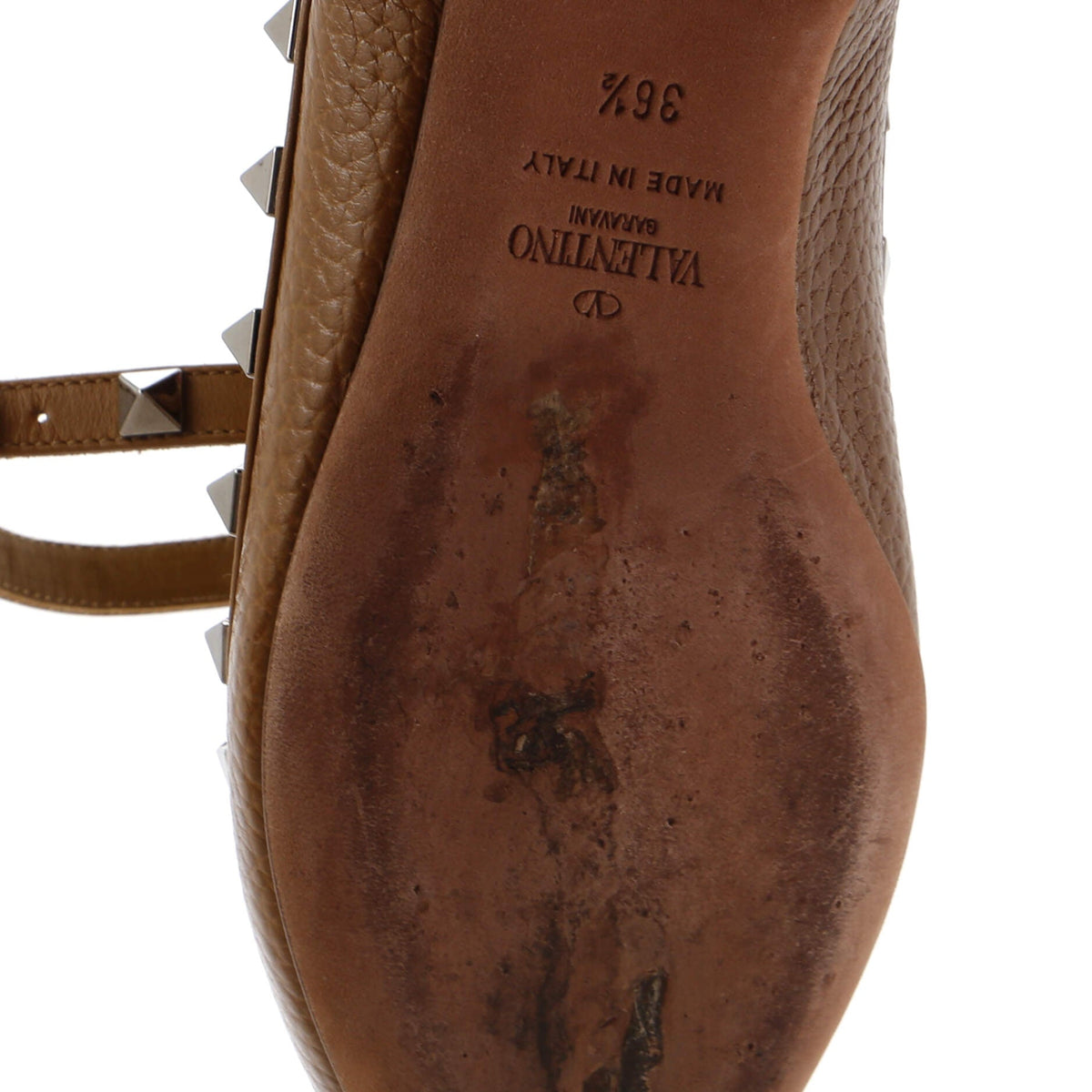 Women's Rockstud Caged Ballerina Flats Leather