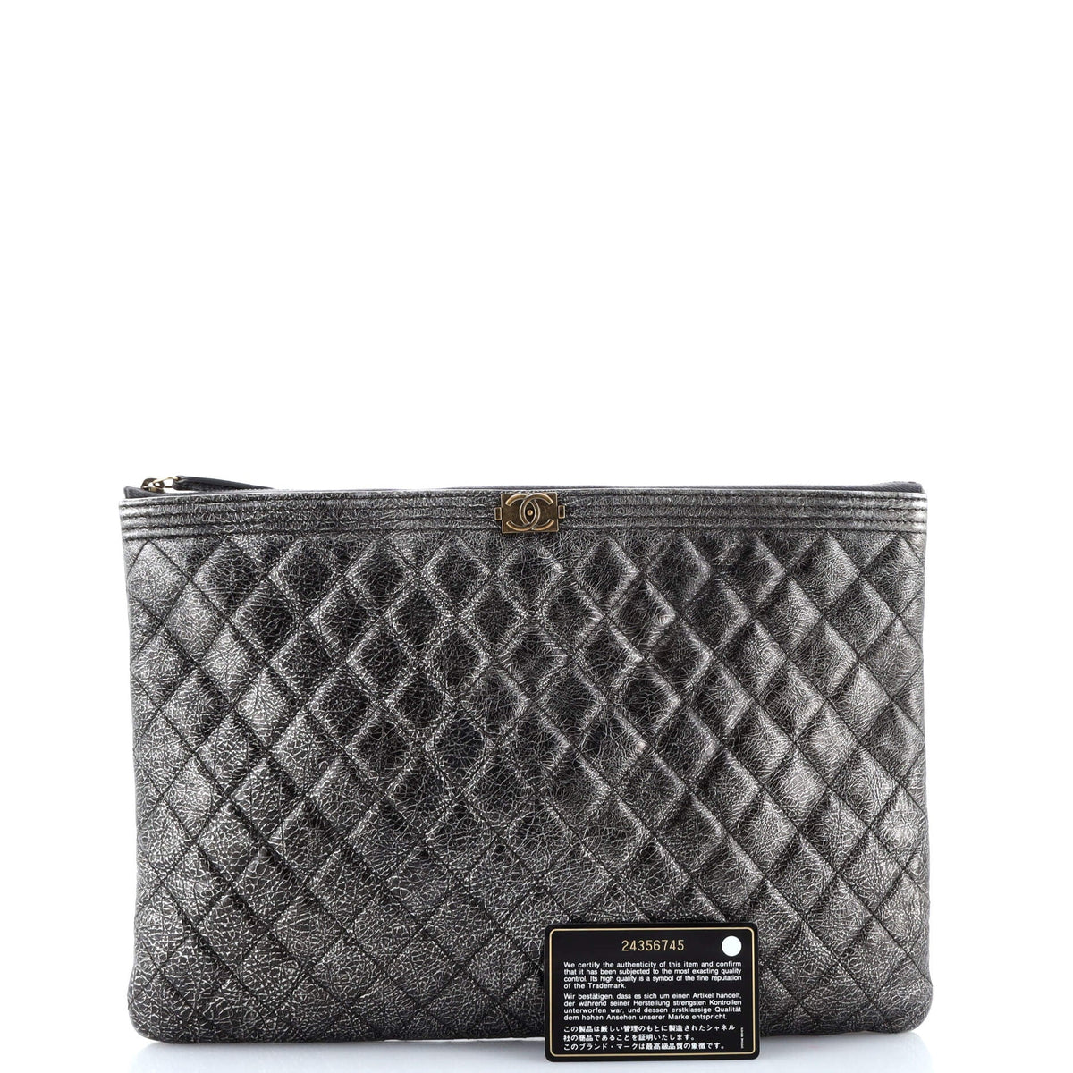 Boy O Case Clutch Quilted Calfskin Large