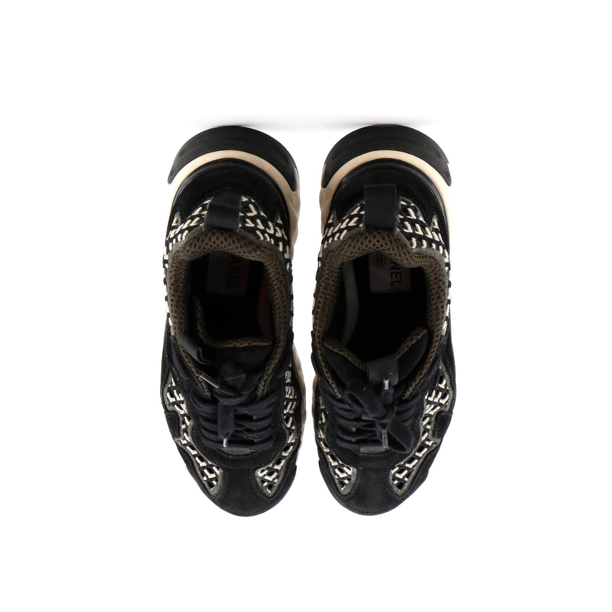 Women's CC Embroidery Sneakers Calfskin and Suede