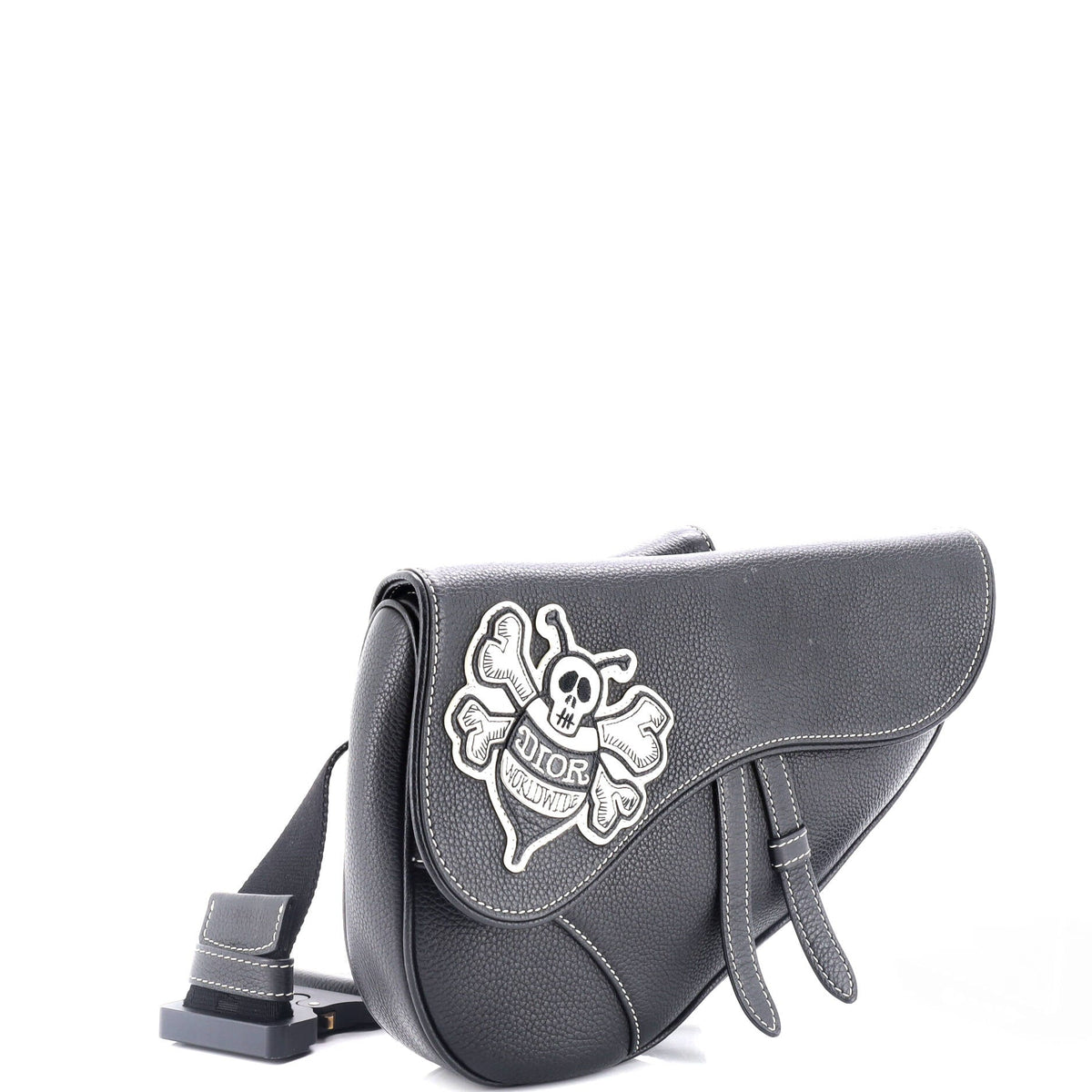 Shawn Stussy Saddle Crossbody Bag Leather with Applique