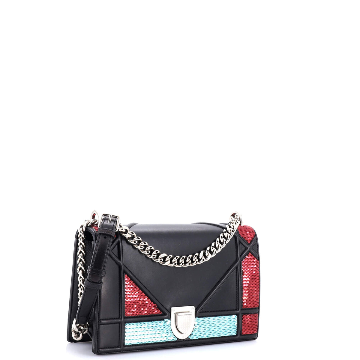 Diorama Flap Bag Sequin Embellished Lambskin Medium