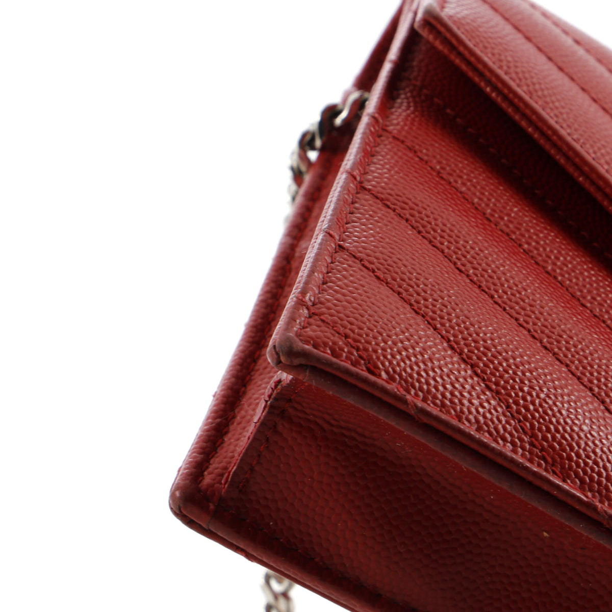 Classic Monogram Wallet on Chain Matelasse Chevron Leather Small