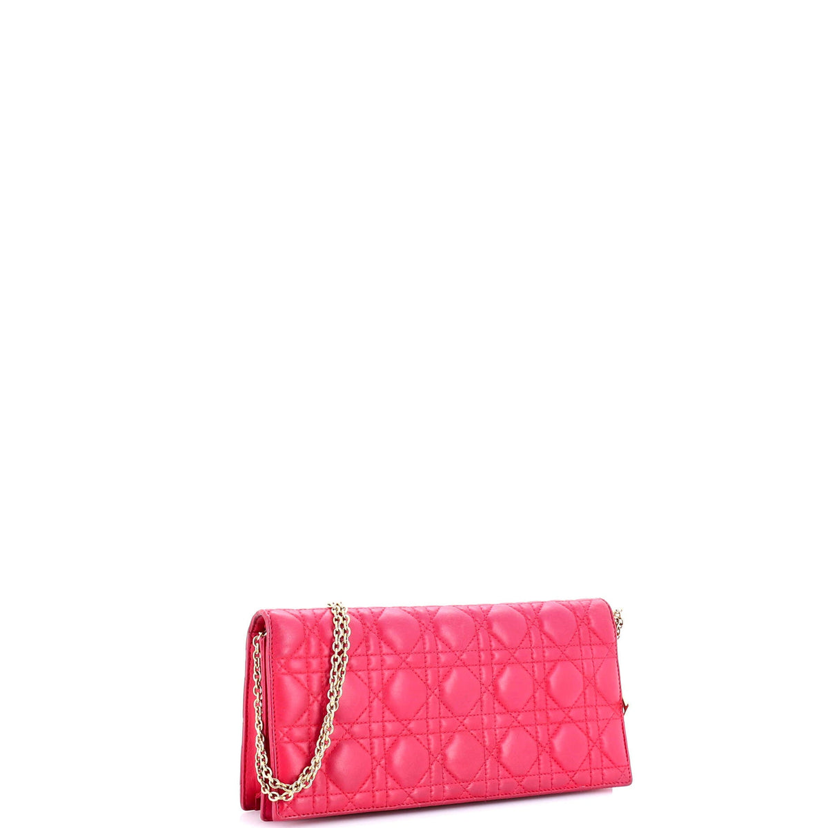Lady Dior Convertible Chain Clutch Cannage Quilt Leather Long